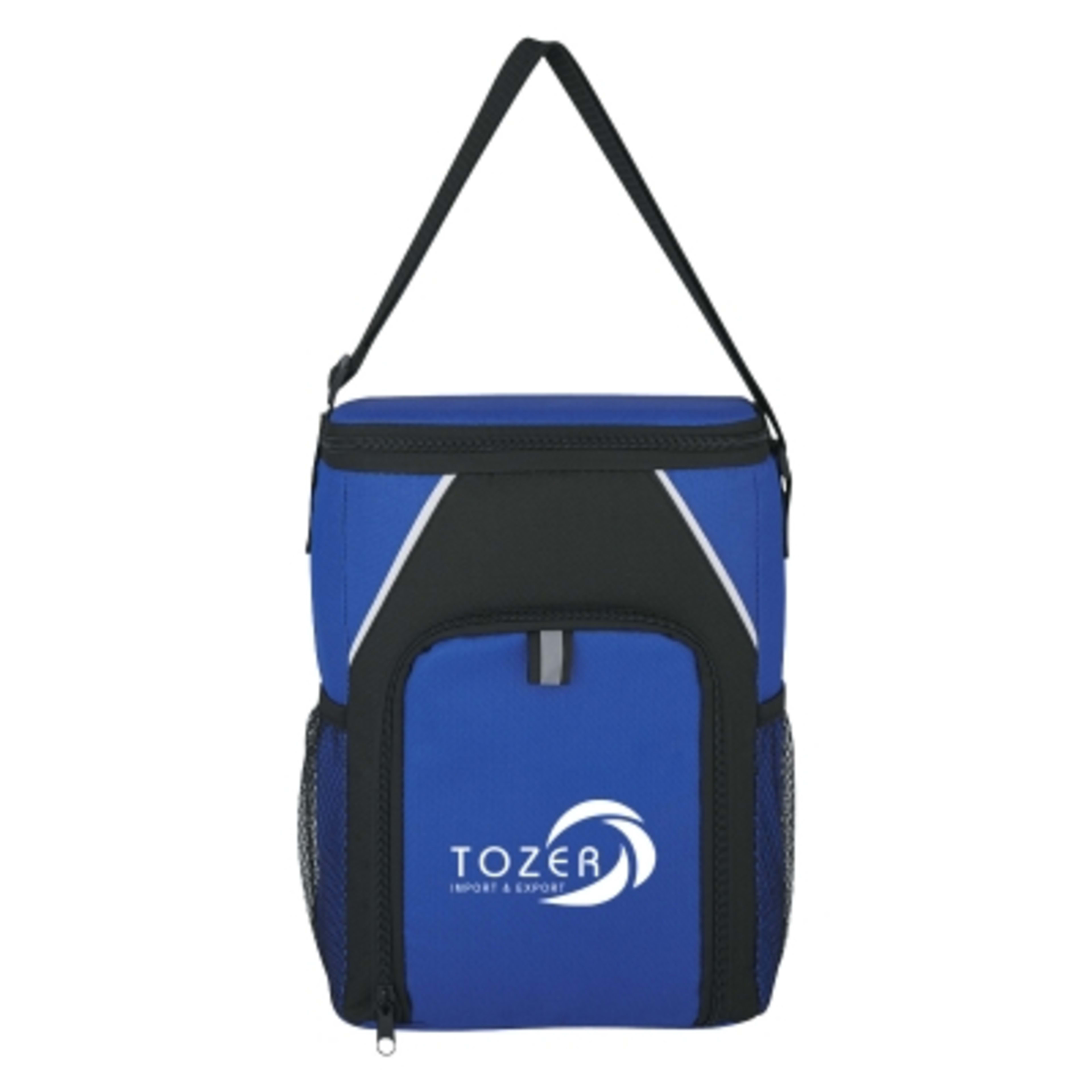 Insulated Cooler Bag Two-Tone 600D Polyester - 8 x 11 x 5 in - Royal - Silkscreen - product view 1