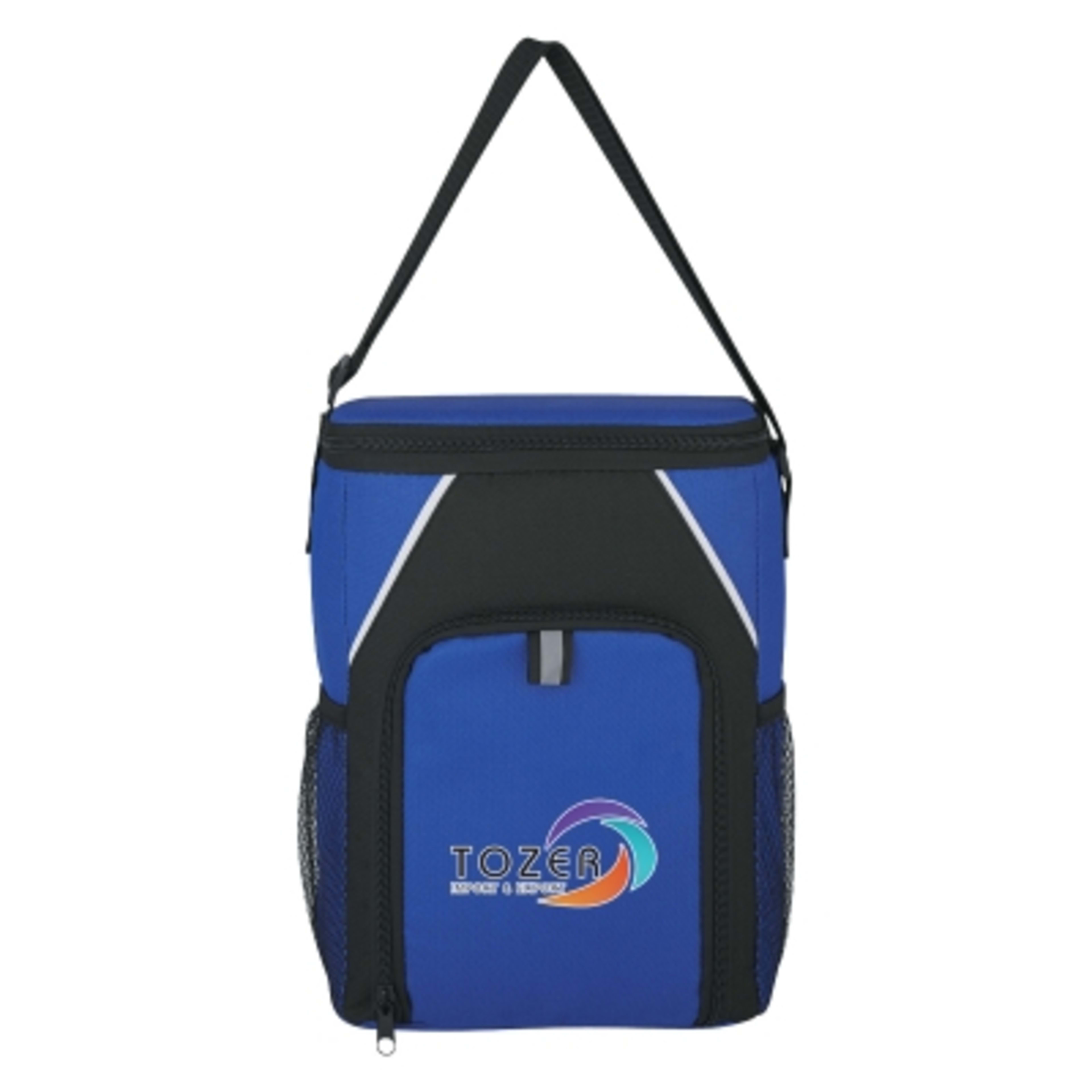 Insulated Cooler Bag Two-Tone 600D Polyester - 8 x 11 x 5 in - Royal - Colorbrite - product view 2