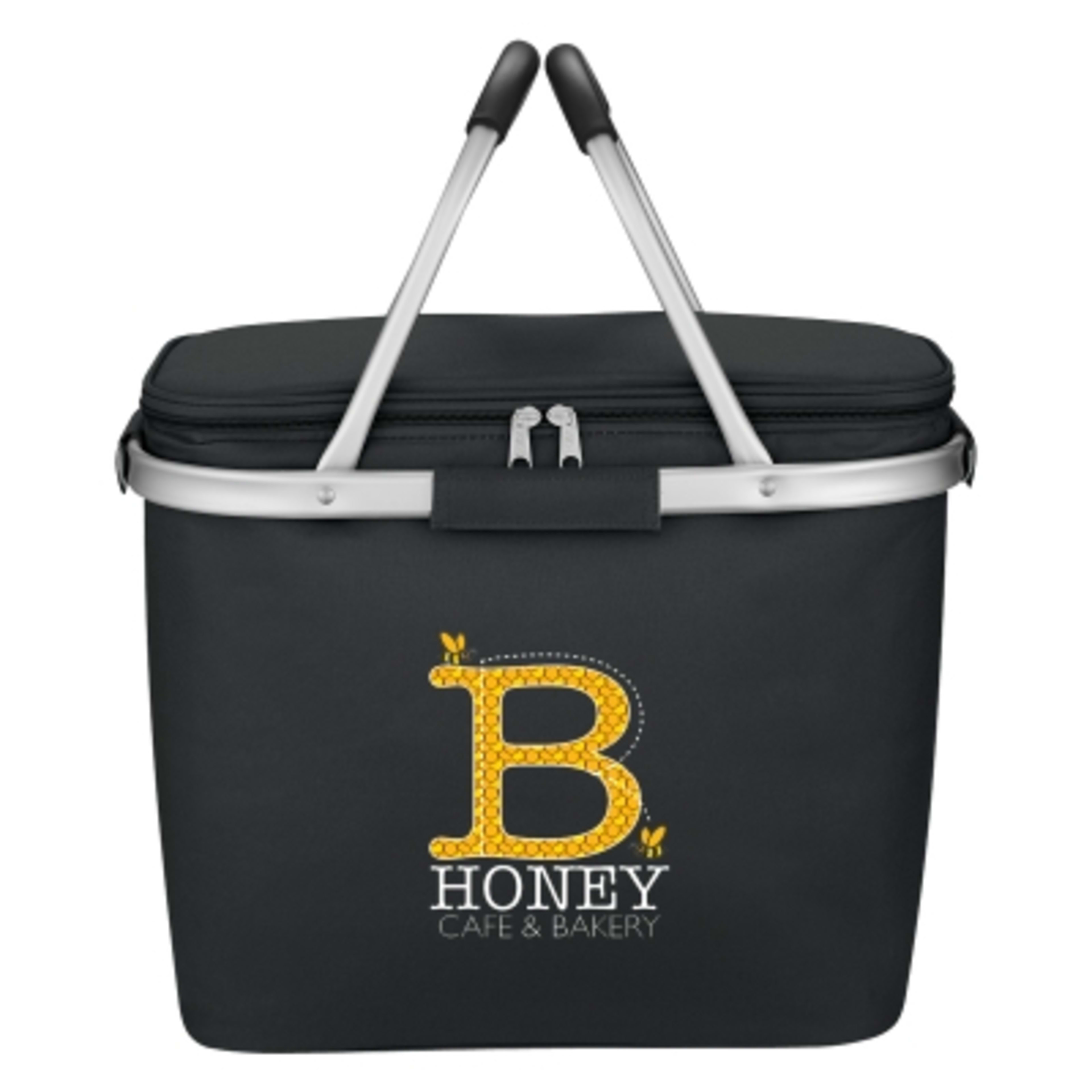 Insulated Cooler Basket Collapsible 600D Polyester - 14 x 12 x 8 in - Black - Colorbrite - product view 3