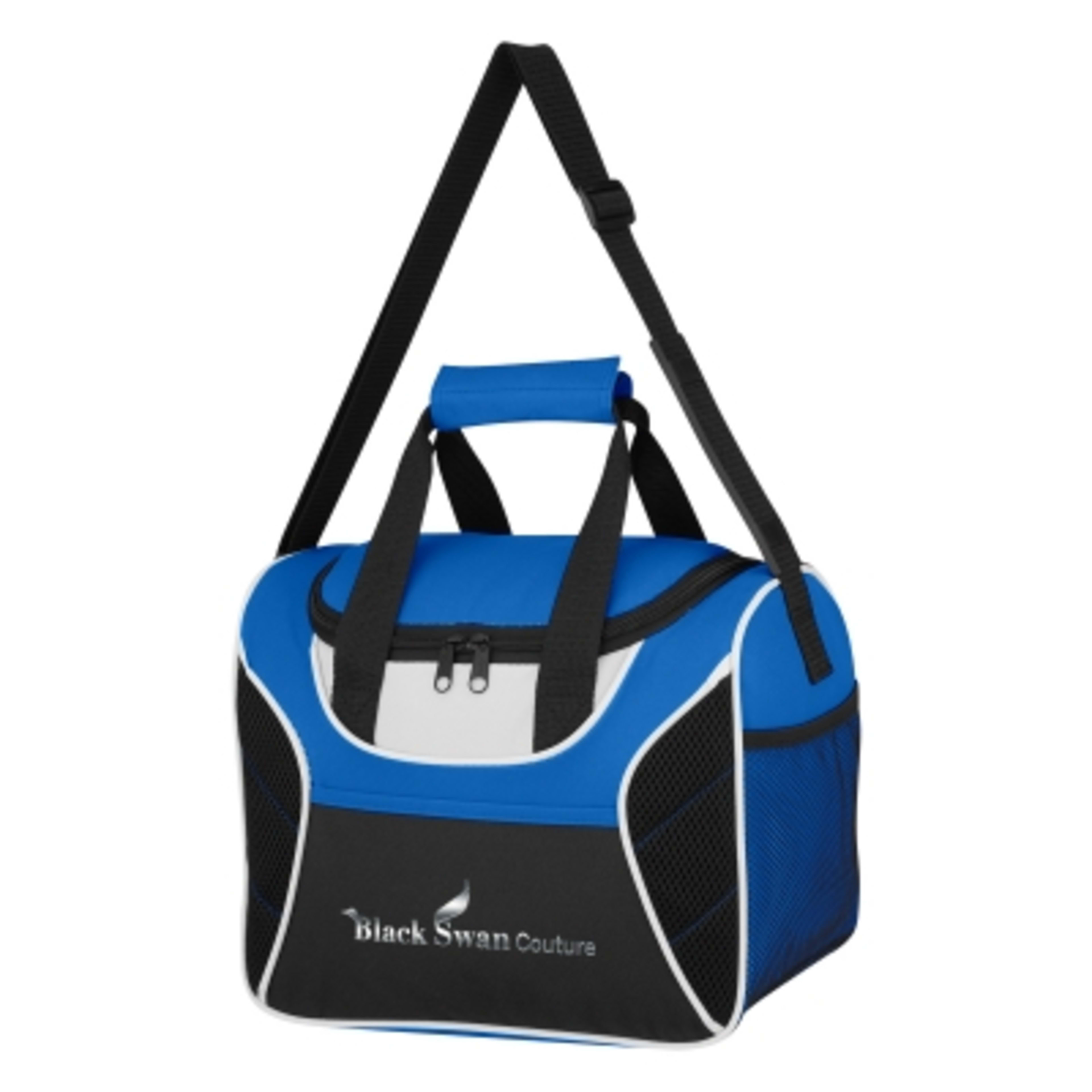 Insulated Cooler Bag Mesh Accent 600D Polyester - 12 x 10 x 8 in - Blue - Colorbrite - product view 3