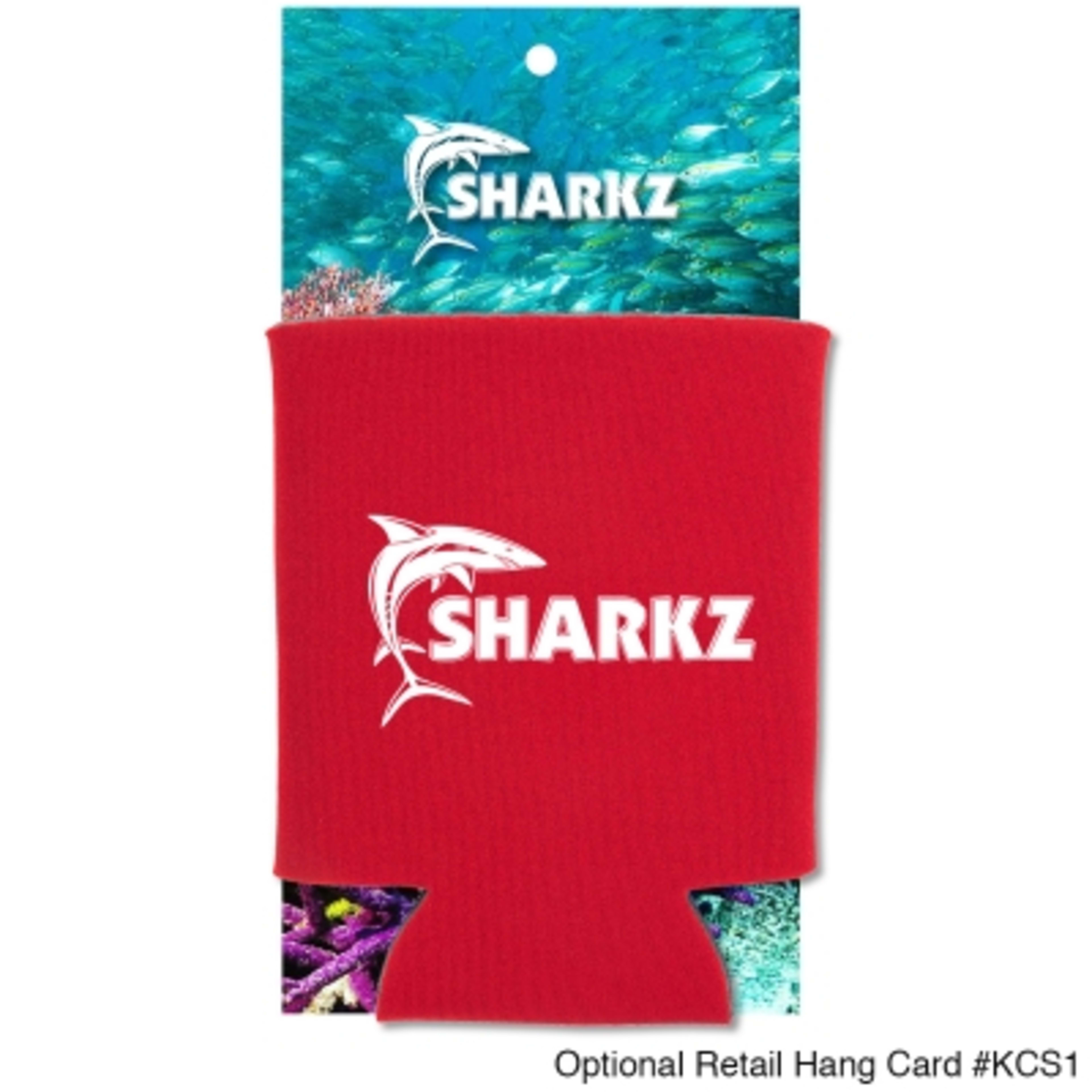 Koozie Foam with Bottle Opener Foldable - 4 in - Red - KCS1 Optional Hangcard - product view 5