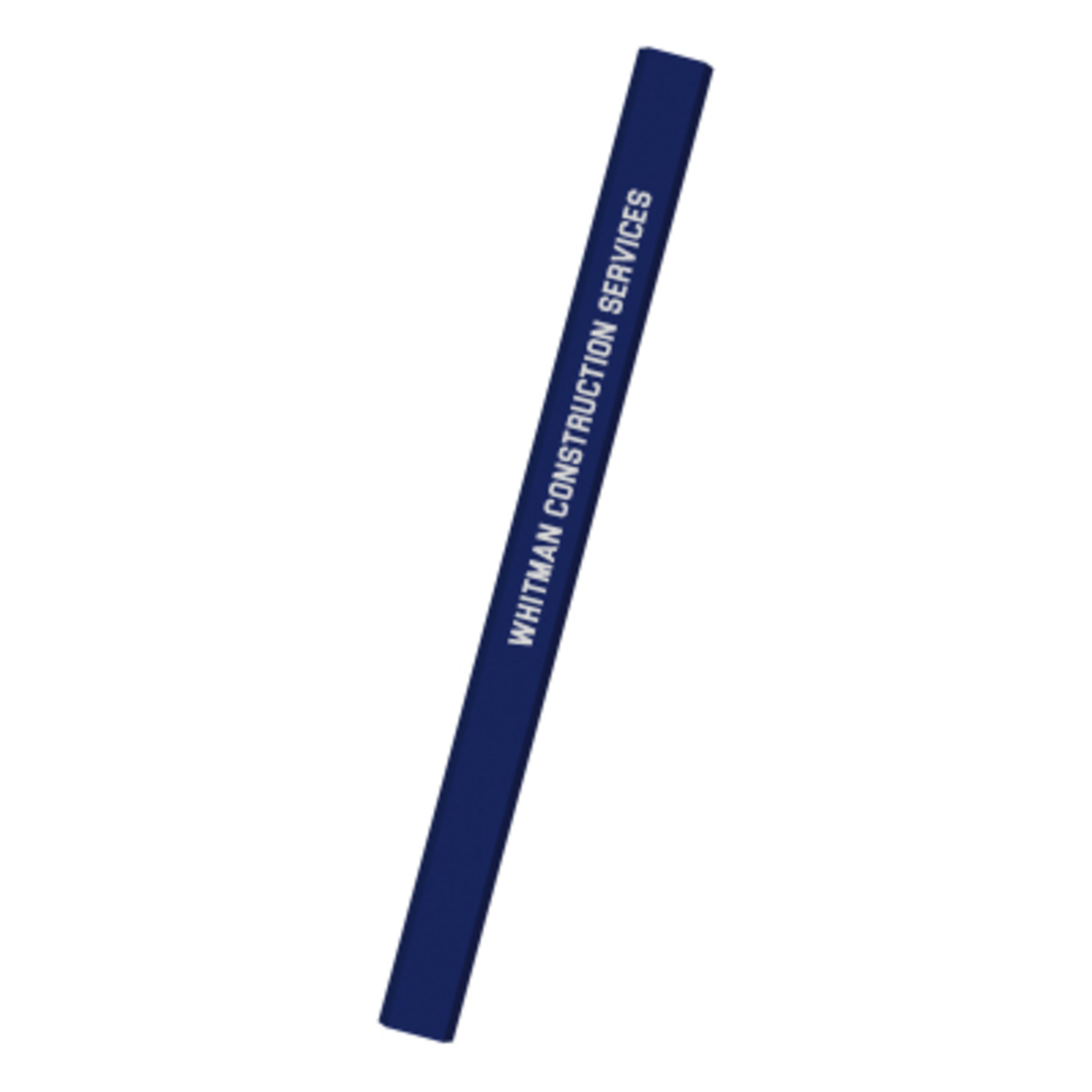 Carpenter Pencil Flat Barrel Medium Core Wood - 7 in - Navy - Silkscreen - product view 1