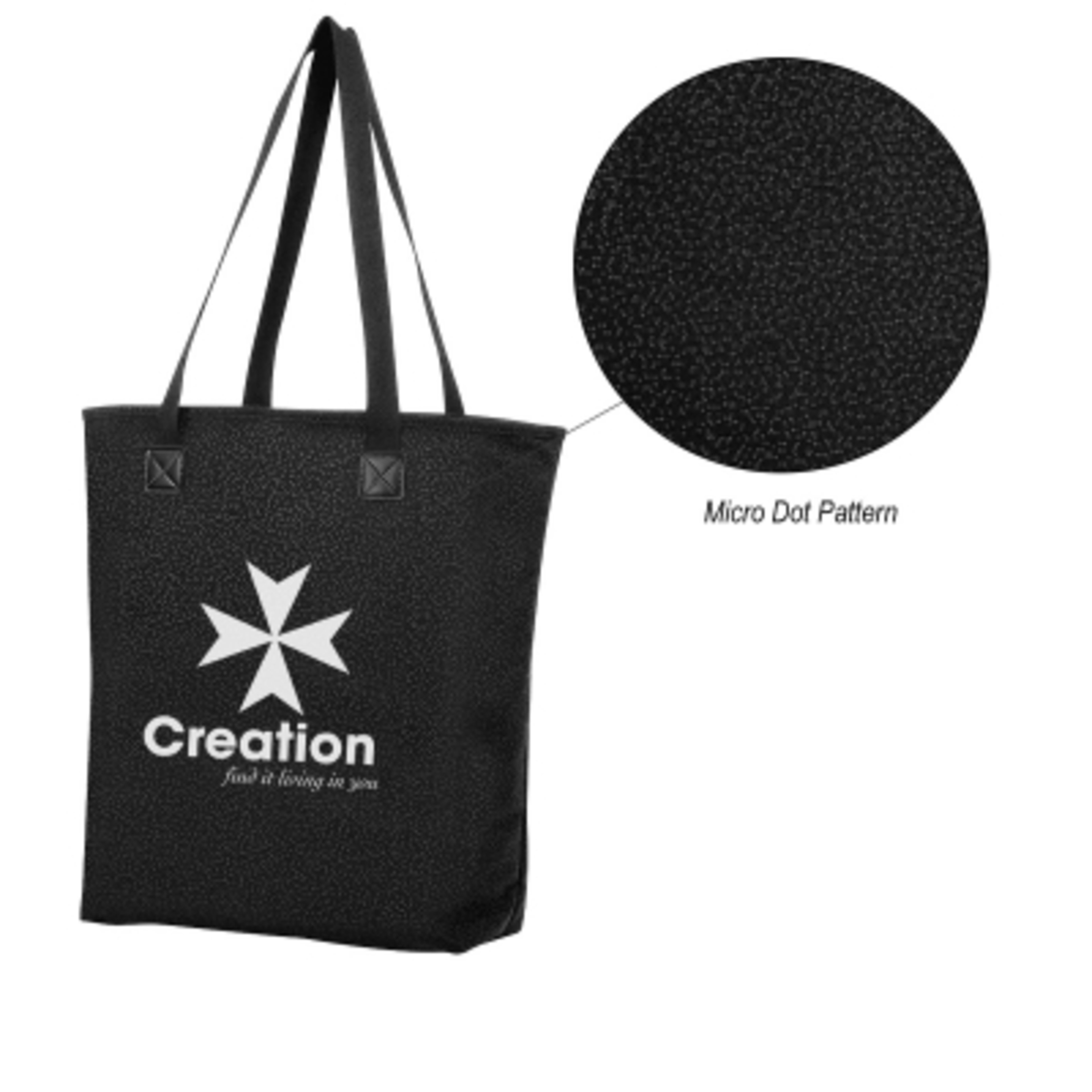 Custom Tote Bag Polyurethane Micro Dot Pattern - 16 x 15 in - Group Shot - product view 1