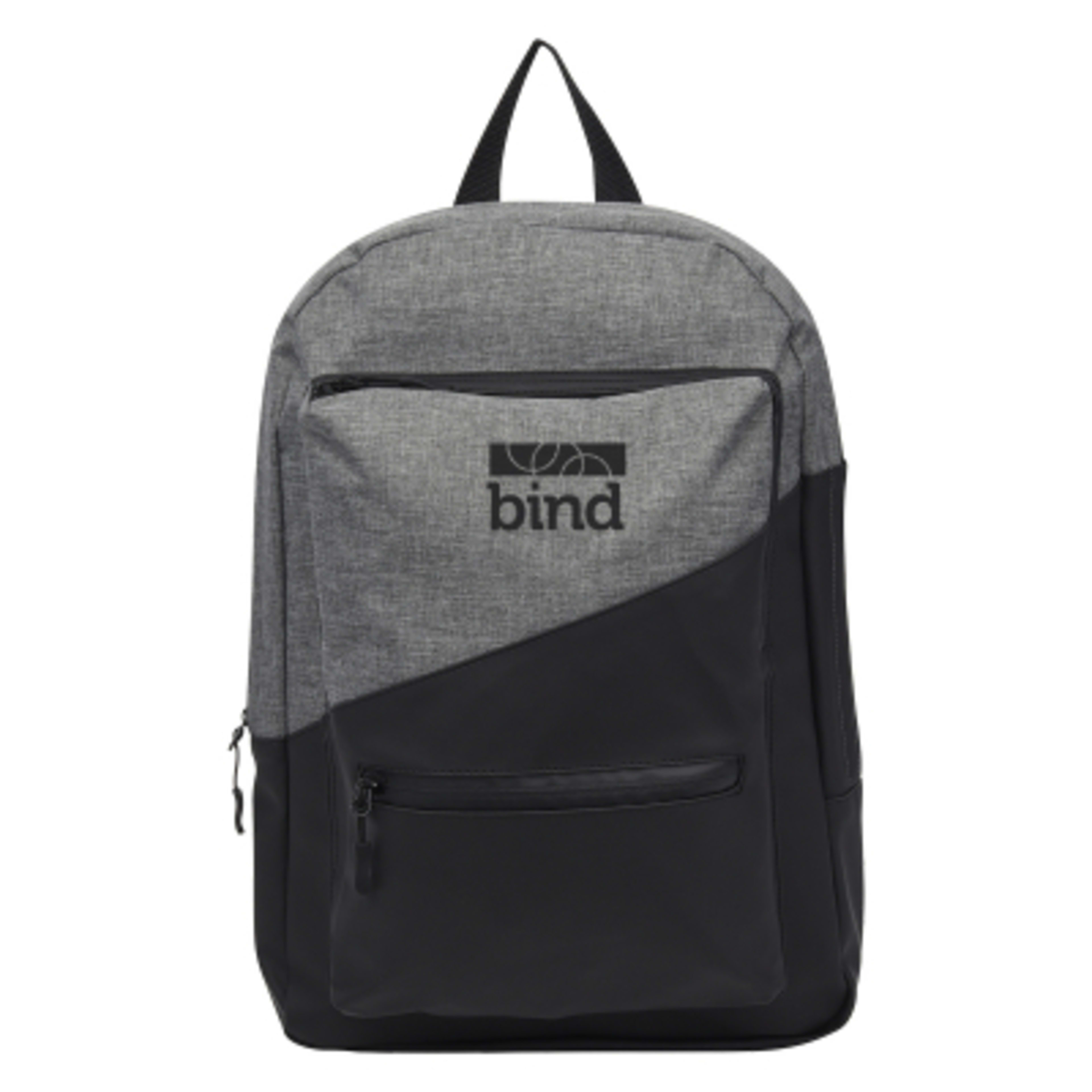 Backpack Laptop Polycanvas with Padded Compartment - 11 x 16 x 3 in - Gray/Black - Silkscreen - product view 1