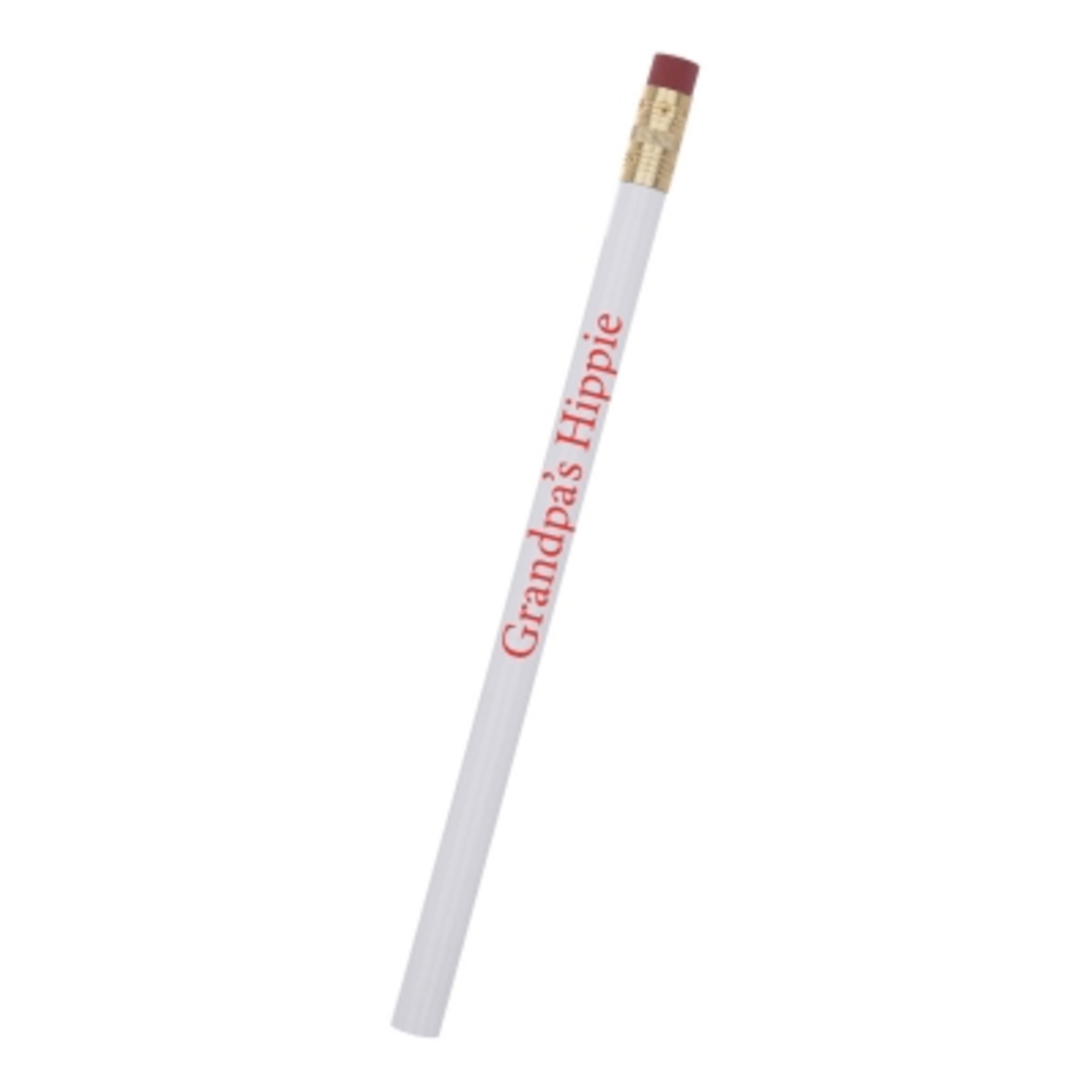 Pencil Jumbo with Oversized Barrel and Eraser - 7.5 in - White - Silkscreen - product view 1