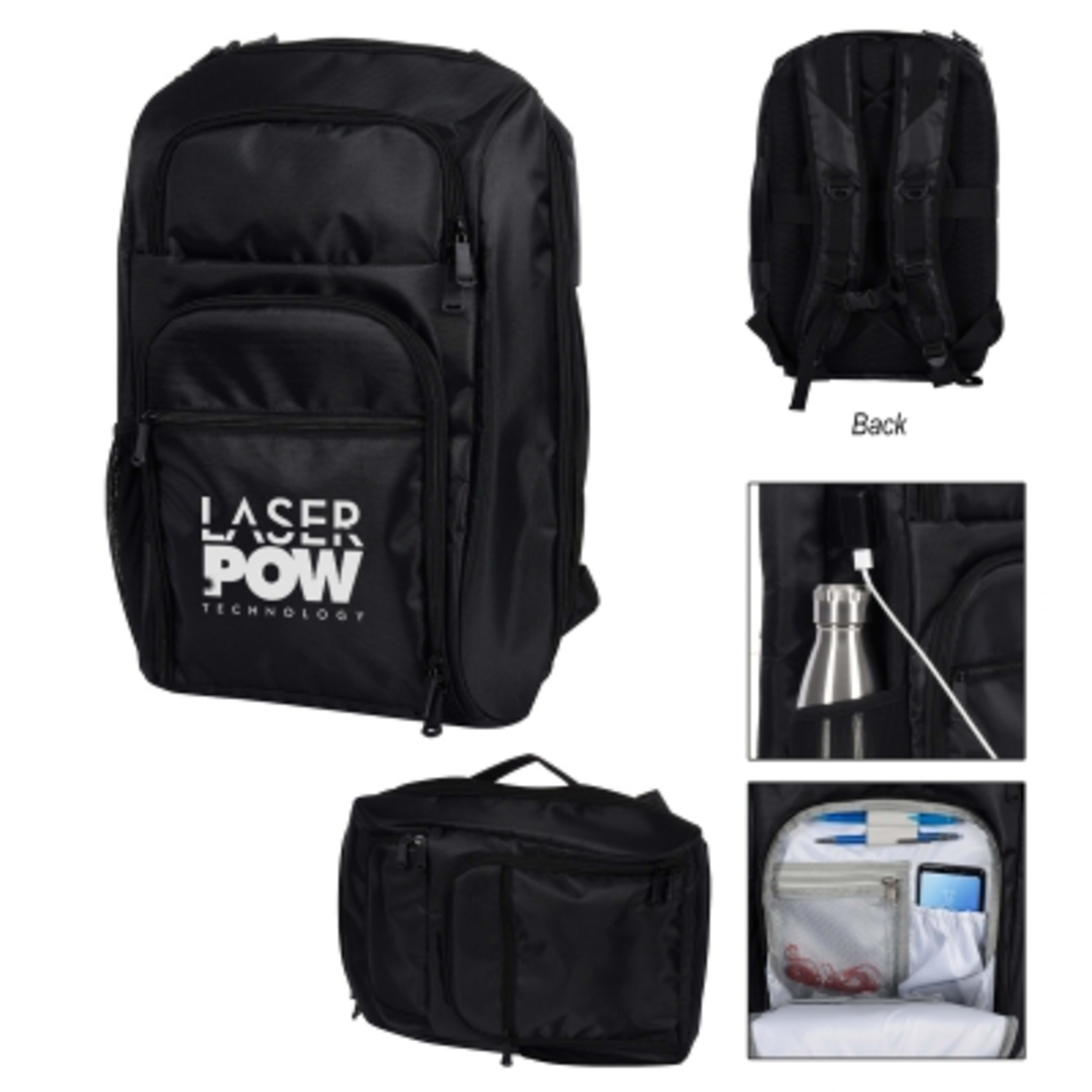 Backpack RFID Laptop Briefcase Polyester Convertible - 11 x 17 x 5 in - Group Shot - product view 5