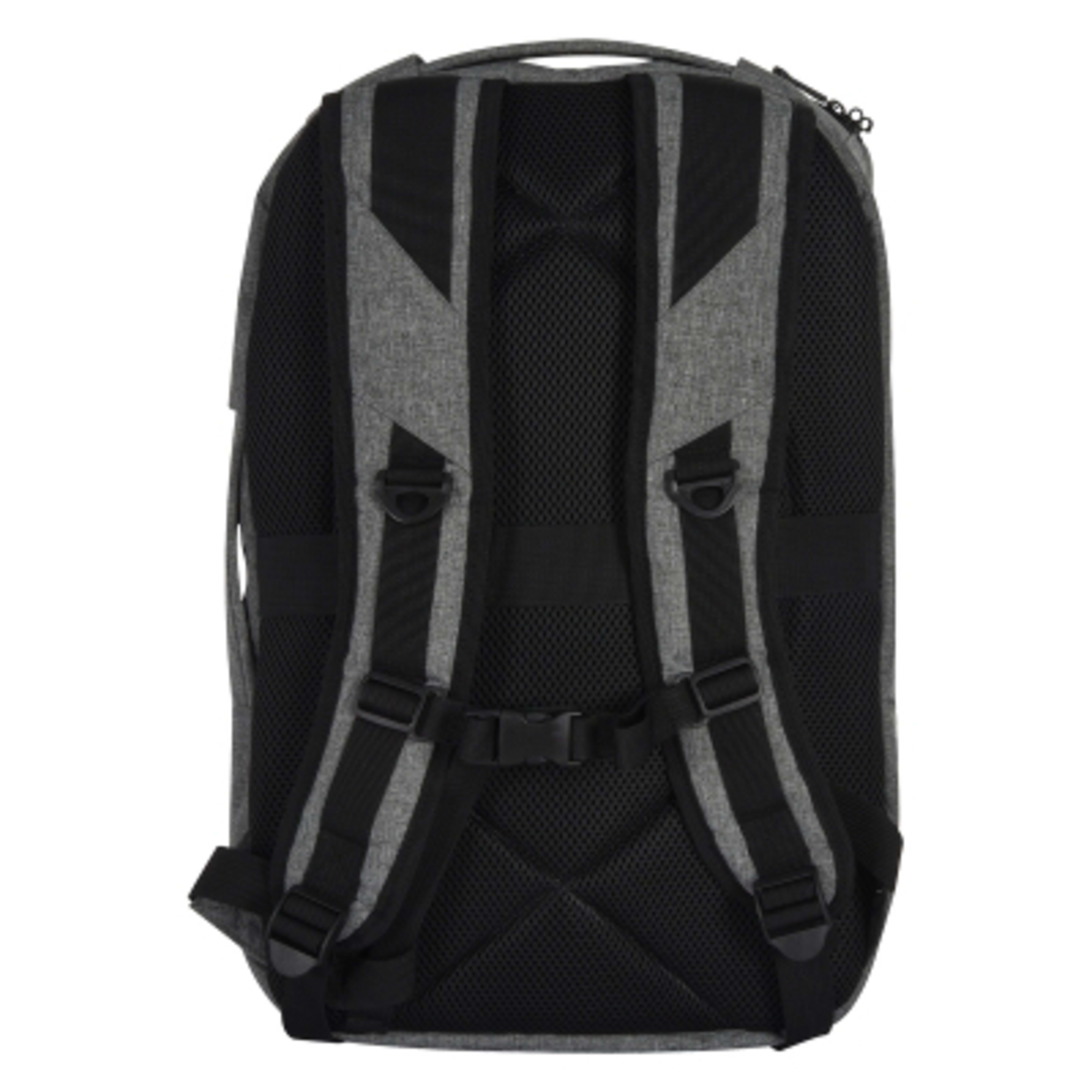 Backpack RFID Laptop Heathered Polyester Convertible - 11 x 18 x 5 in - Gray - Back - product view 6