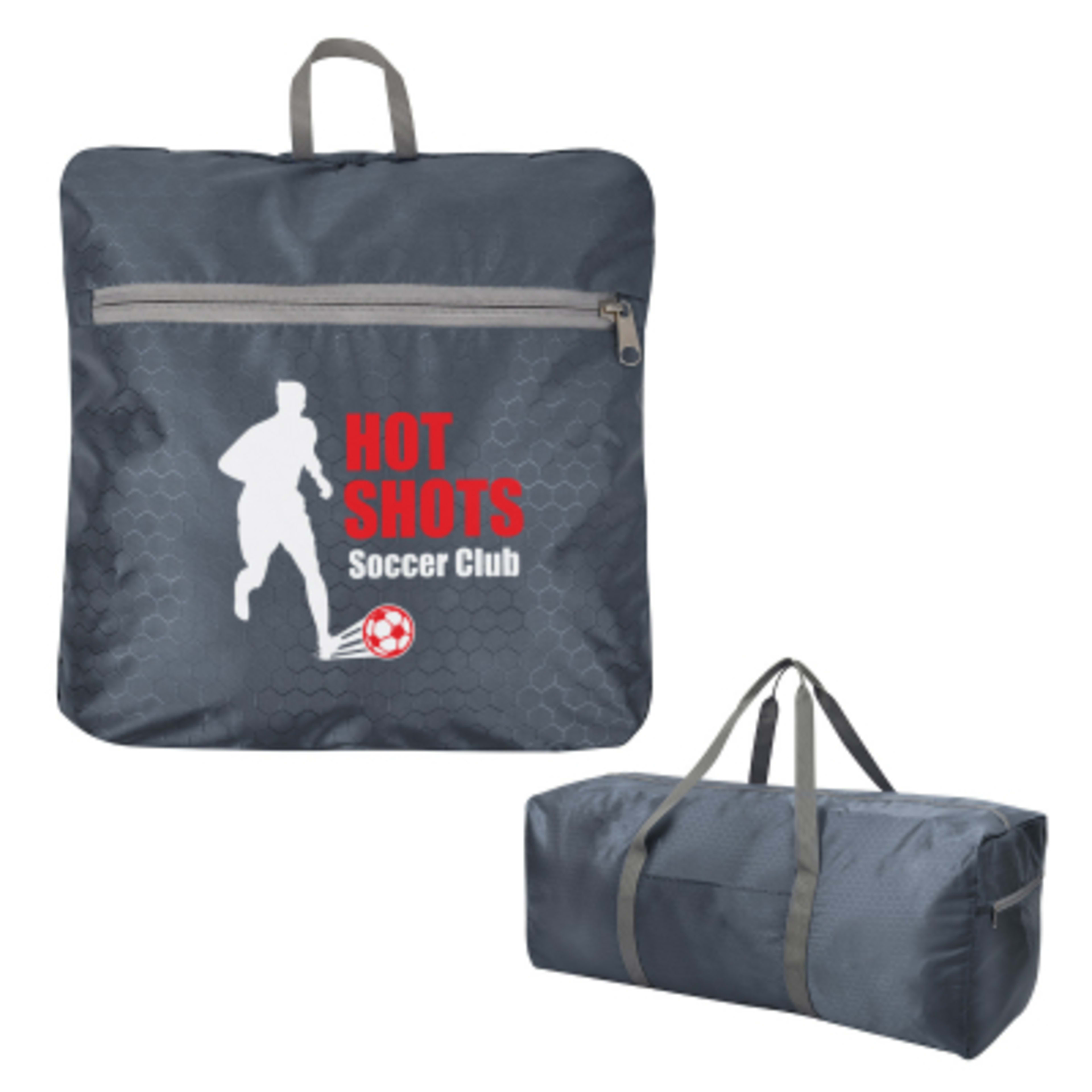 Tote Bag Foldable Honeycomb Polyester - 29 x 10 in - Group Shot - promotional product with custom logo