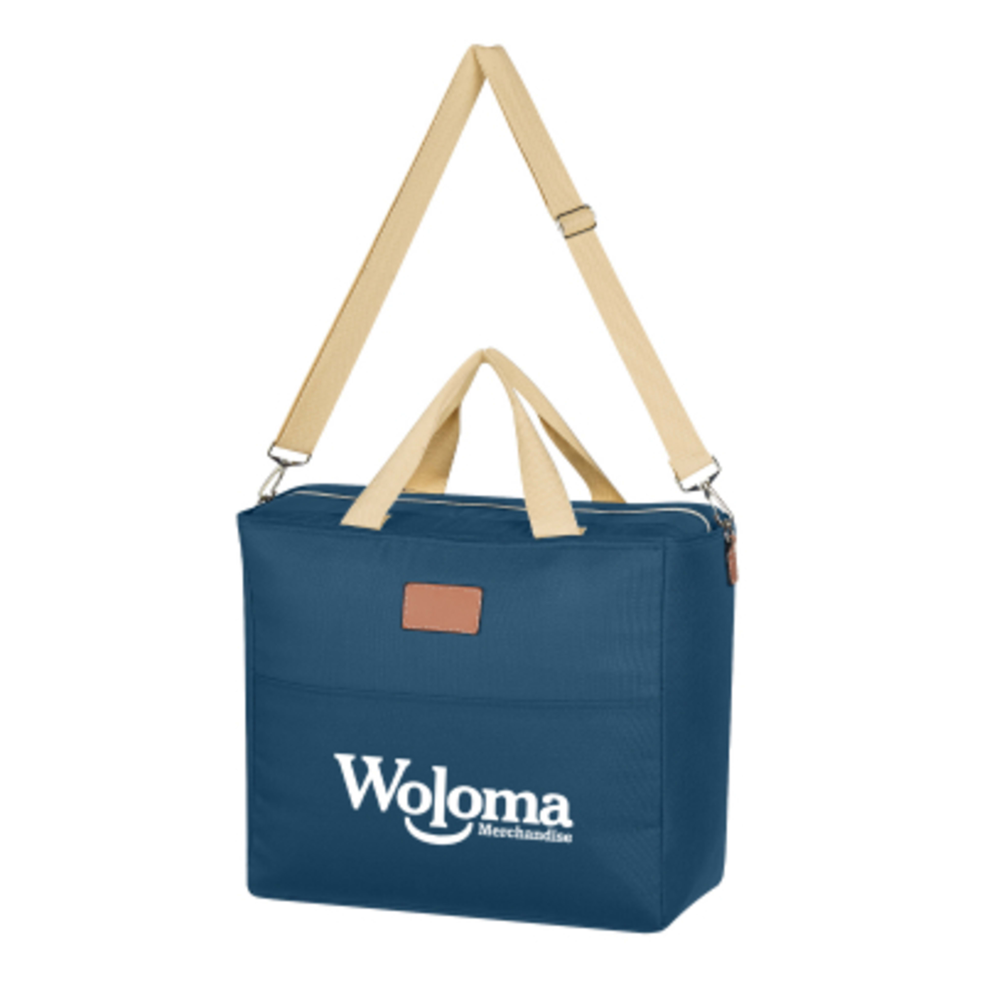 Cooler Tote Bag Insulated 34-Can Capacity - 15 x 13 in - Navy - Silkscreen - product view 1