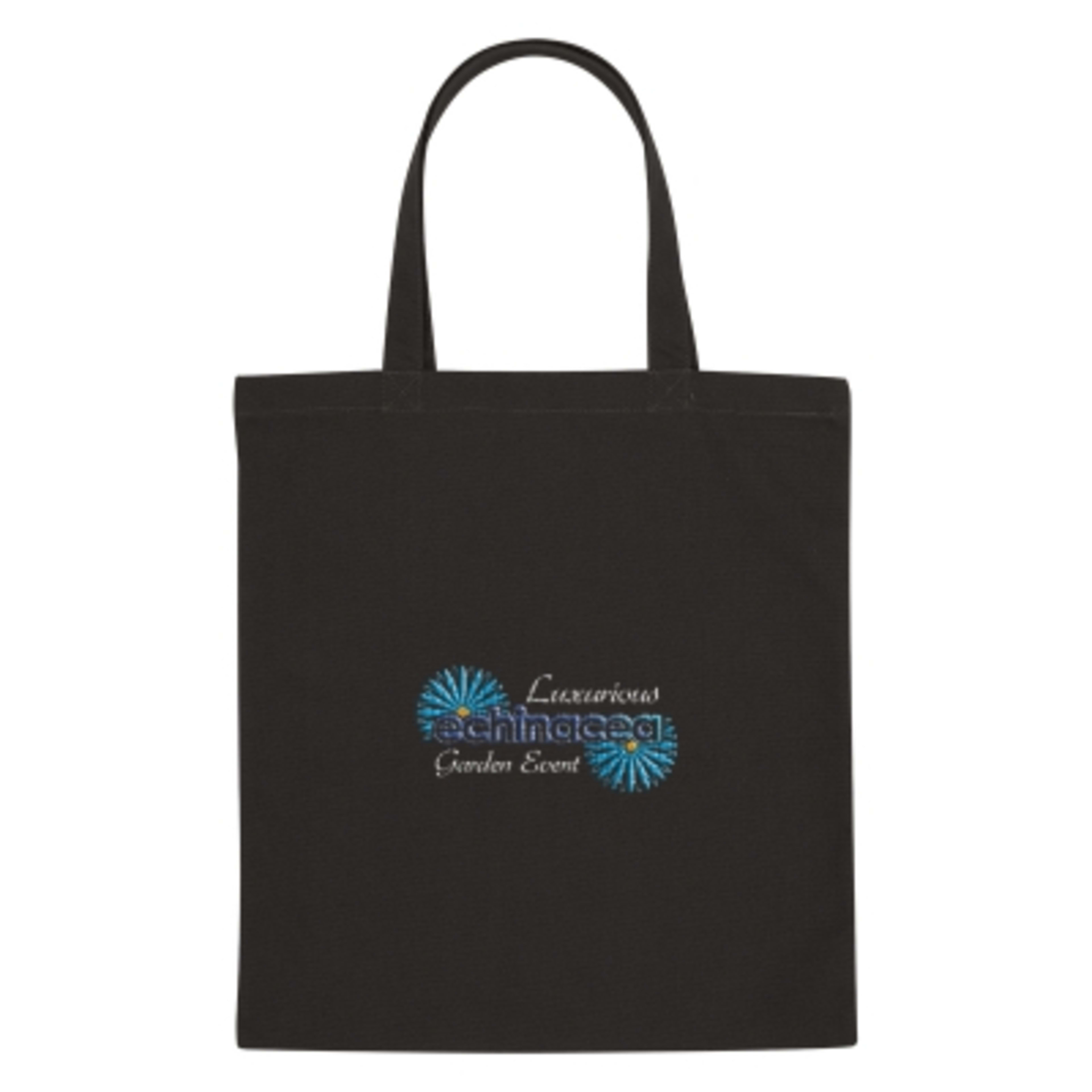 Tote Bag Cotton Canvas 16 oz Heavy Weight - 15 x 16 in - Black - Embroidery - product view 2