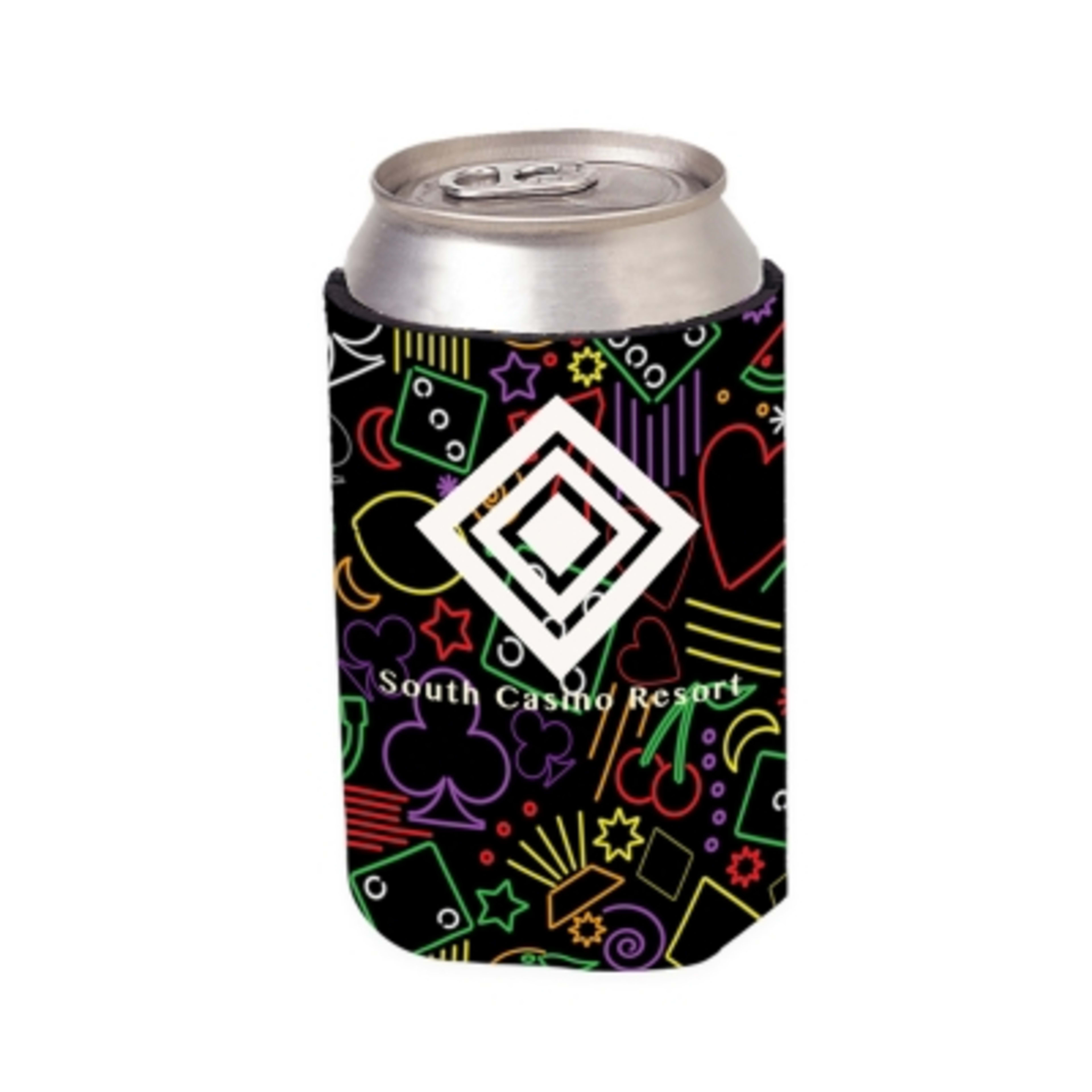 Custom Foam Koozie with Stock Designs - 4 in - White - 4CP Casino 1 - product view 2