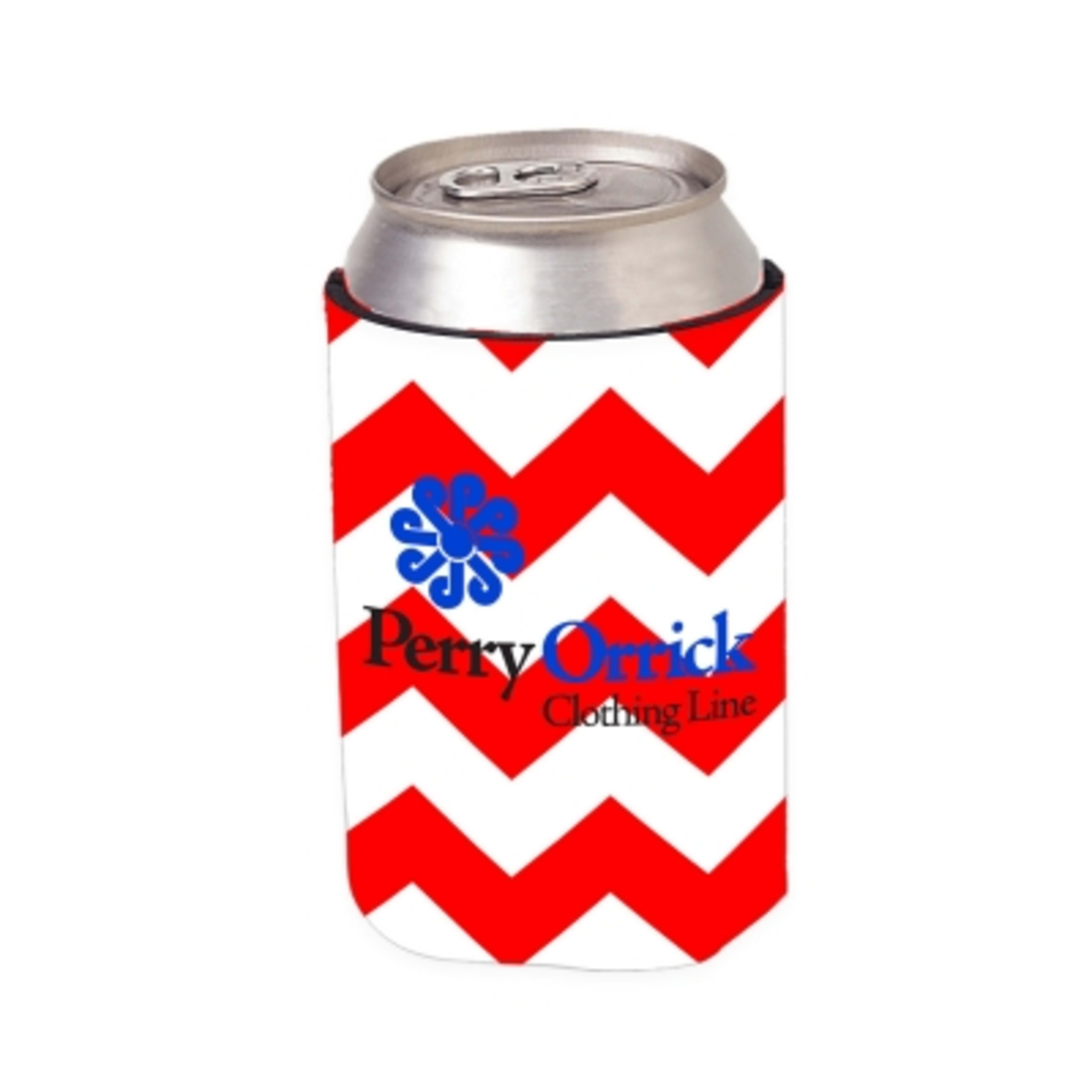 Custom Foam Koozie with Stock Designs - 4 in - White - 4CP Chevron 3 - product view 14