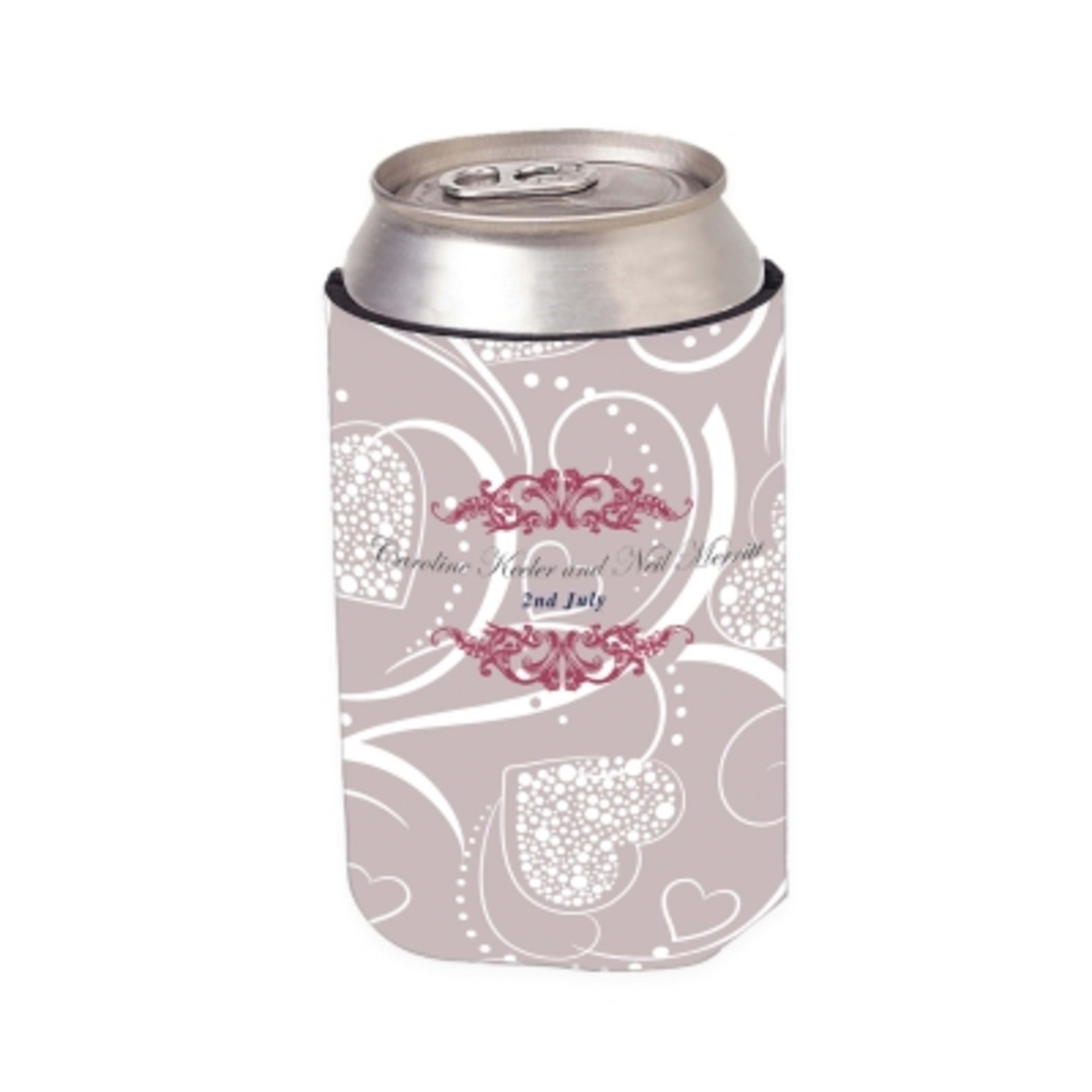 Custom Foam Koozie with Stock Designs - 4 in - White - 4CP Hearts - product view 23