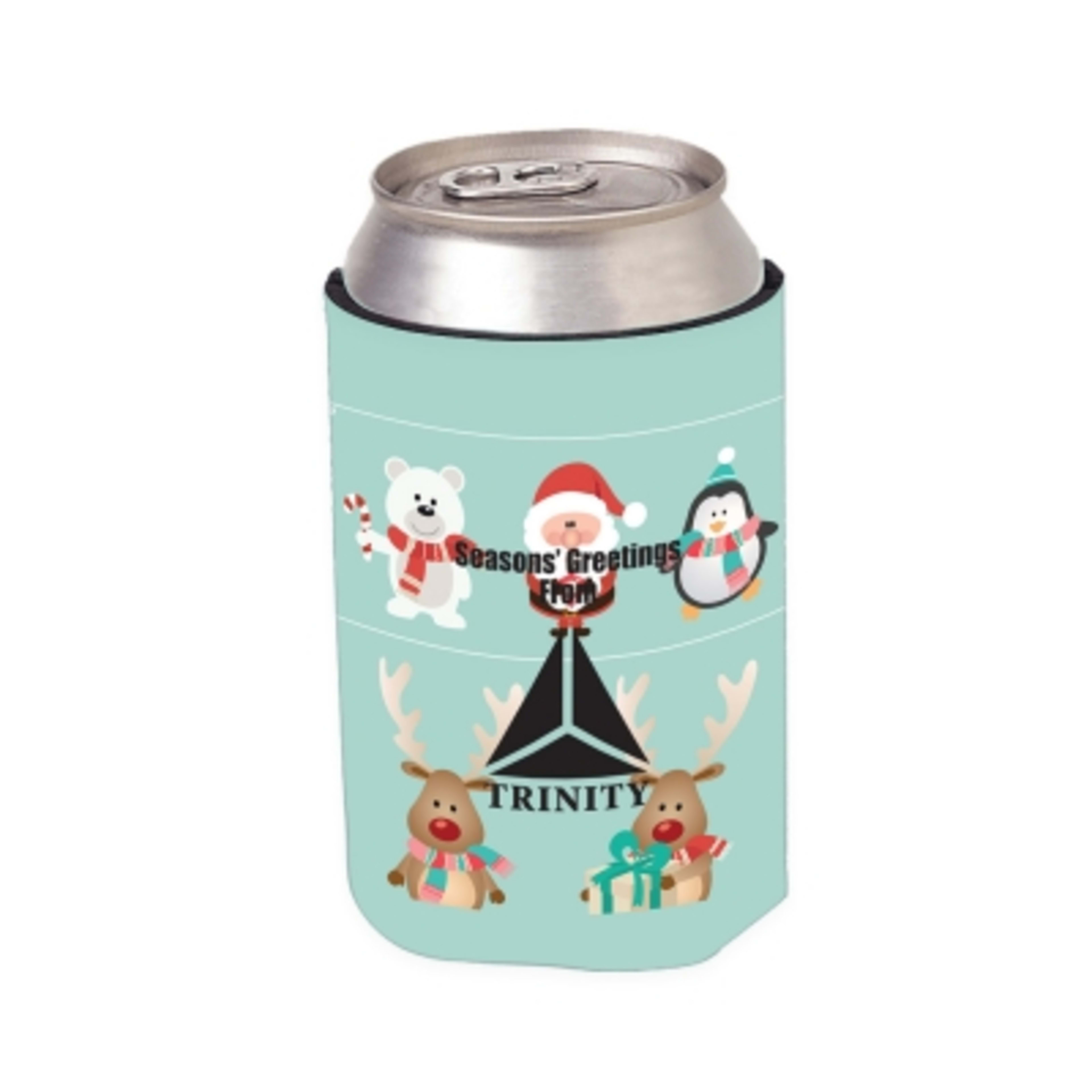 Custom Foam Koozie with Stock Designs - 4 in - White - 4CP Holiday 4 - product view 27