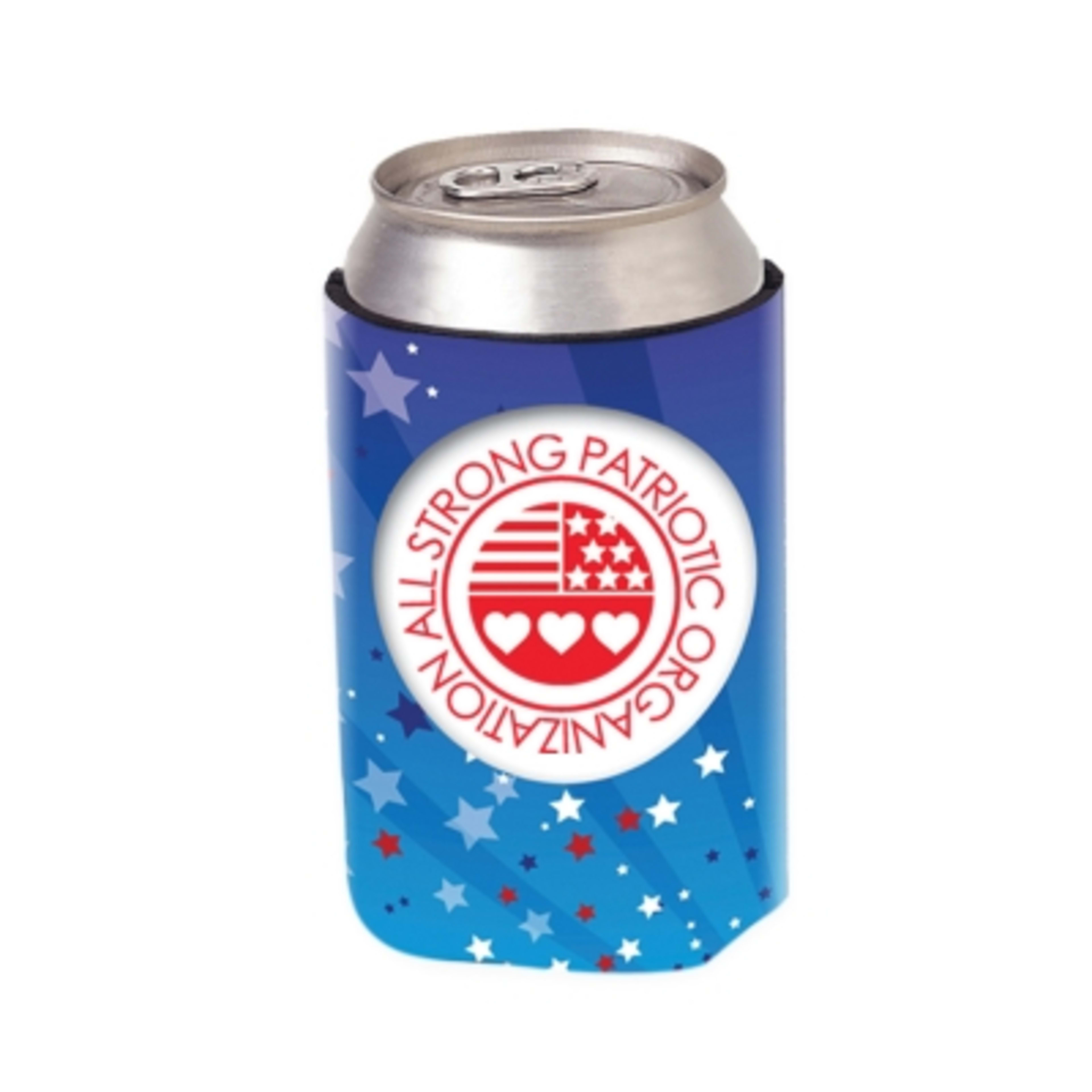 Custom Foam Koozie with Stock Designs - 4 in - White - 4CP Patriotic 2 - product view 29