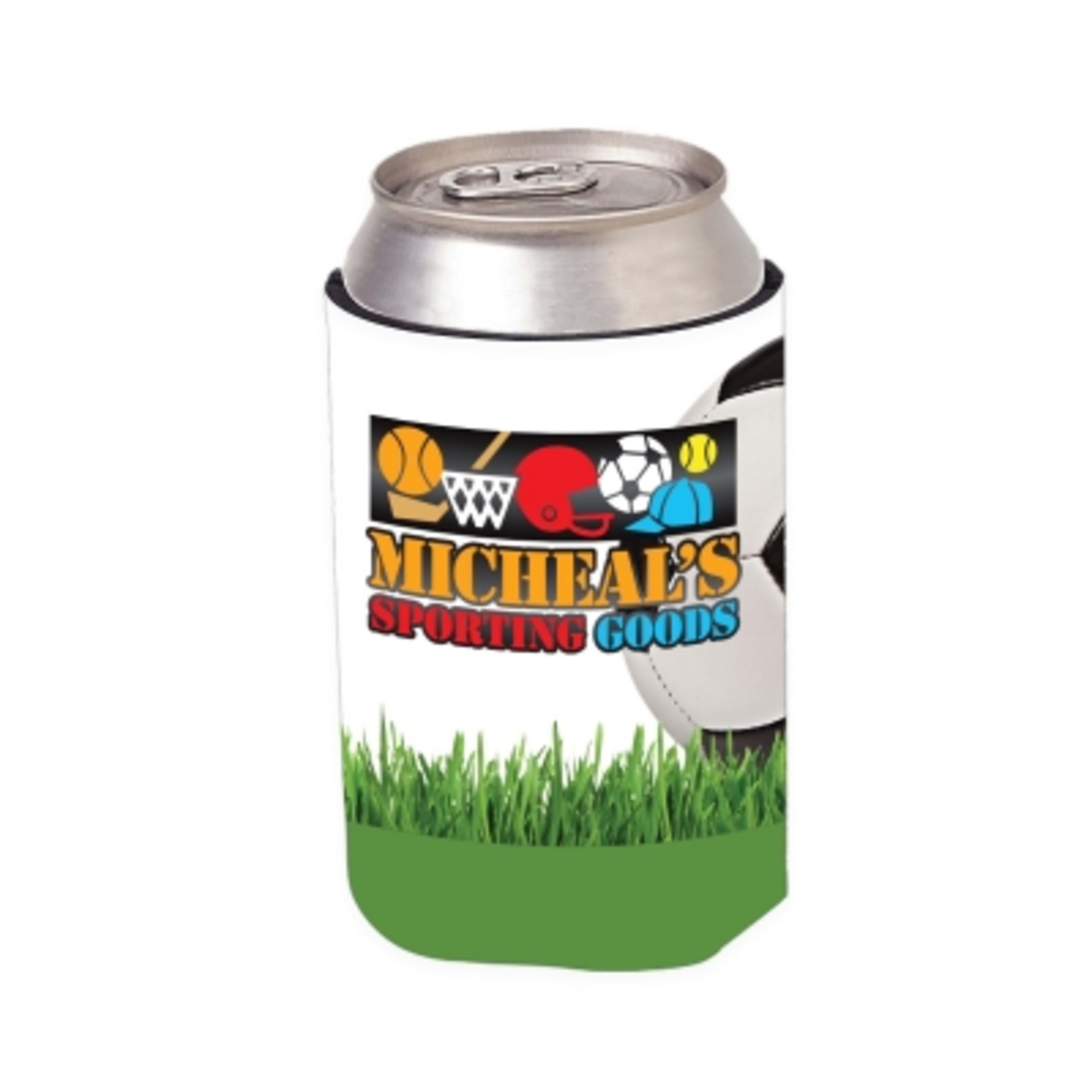 Custom Foam Koozie with Stock Designs - 4 in - White - 4CP Soccer 2 - product view 32