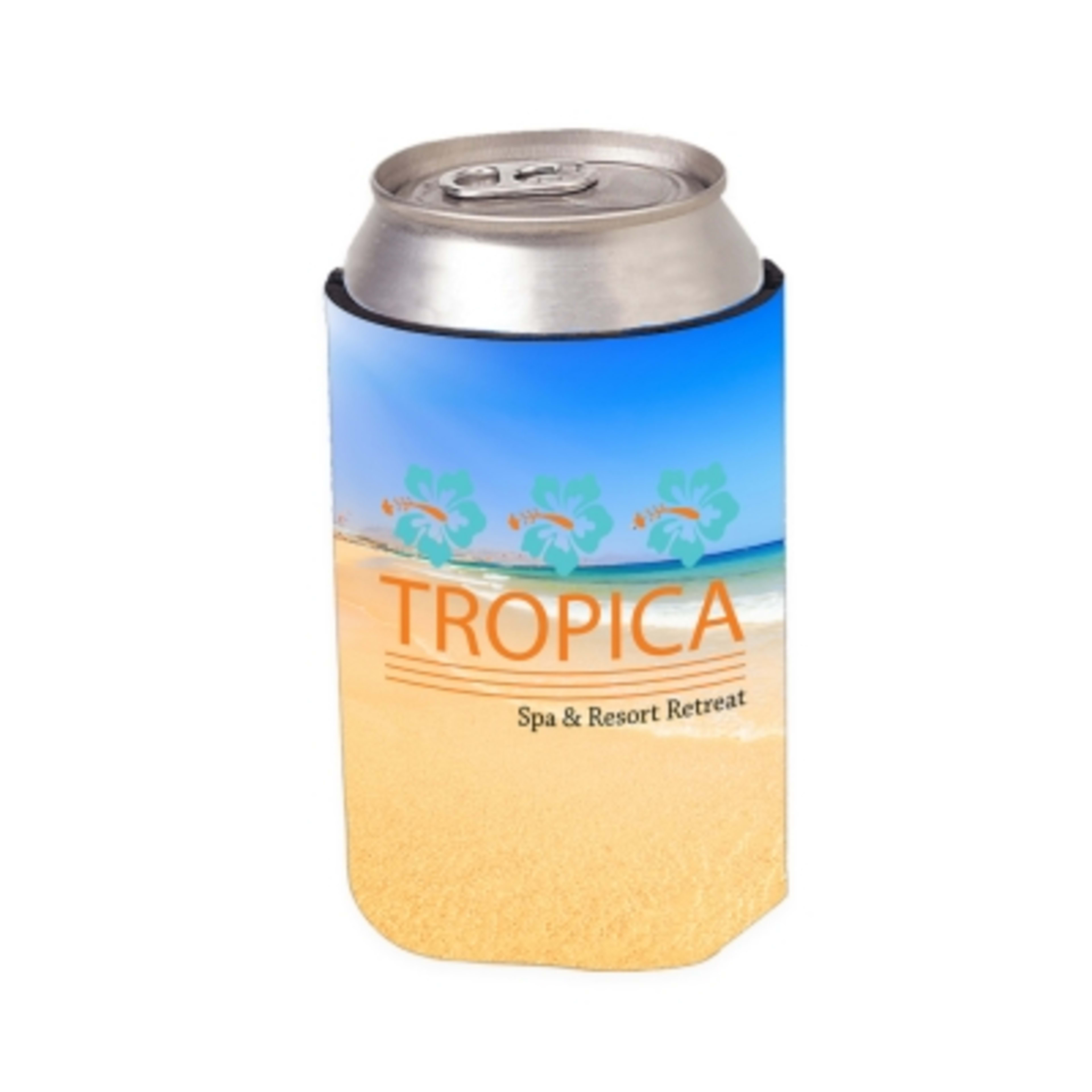 Custom Foam Koozie with Stock Designs - 4 in - White - 4CP Summer 1 - product view 33