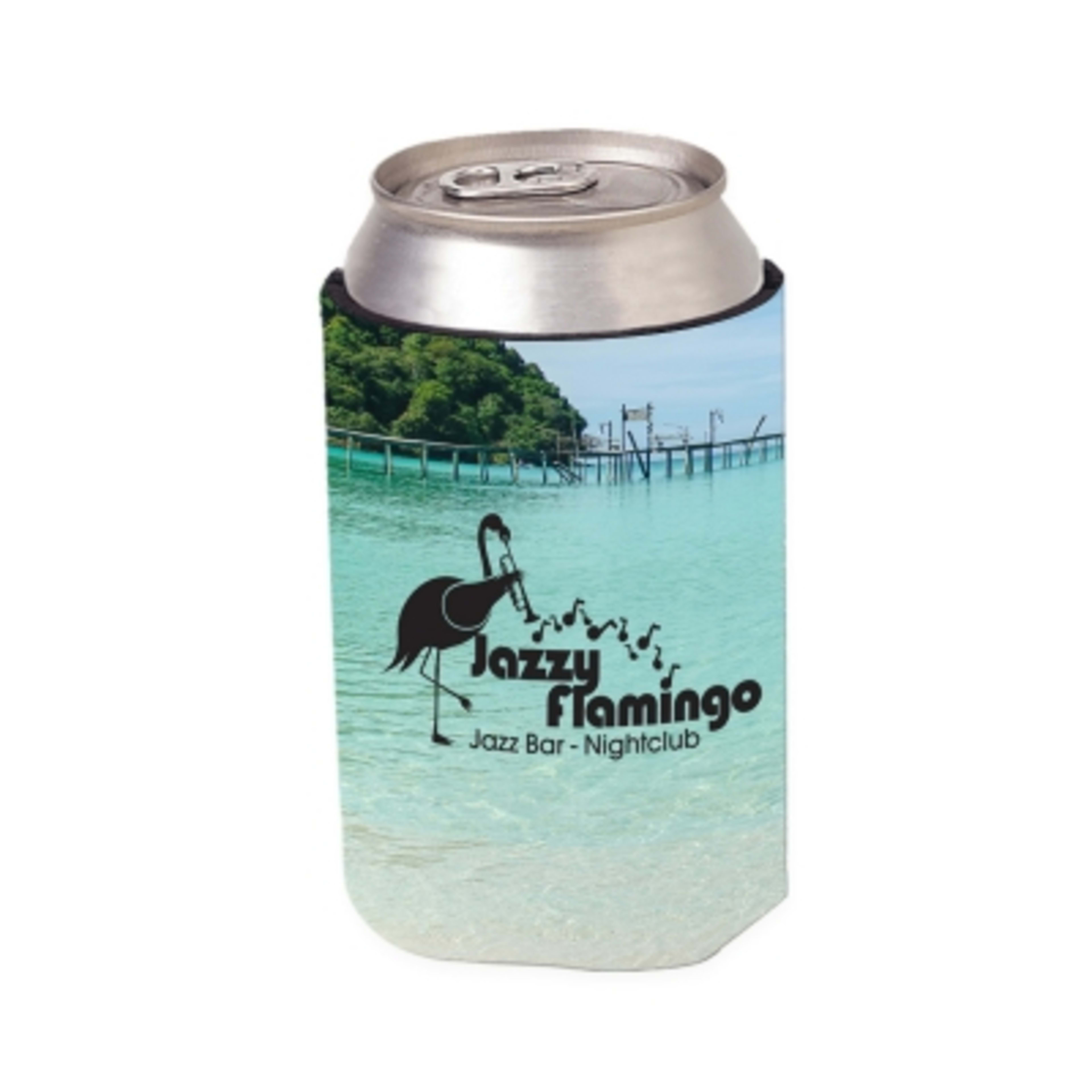 Custom Foam Koozie with Stock Designs - 4 in - White - 4CP Summer 4 - product view 36