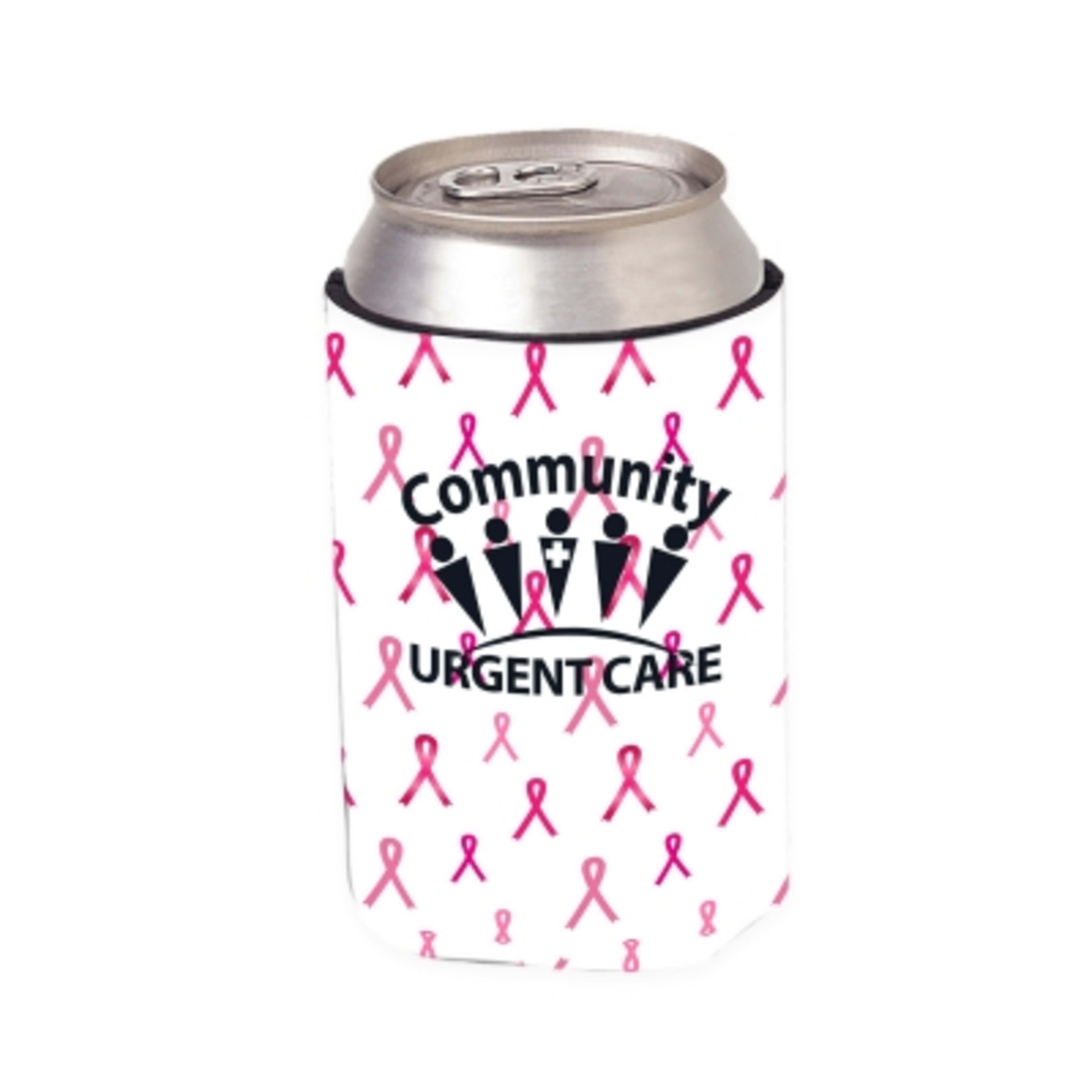 Custom Foam Koozie with Stock Designs - 4 in - White - 4CP Awareness 1 - product view 5