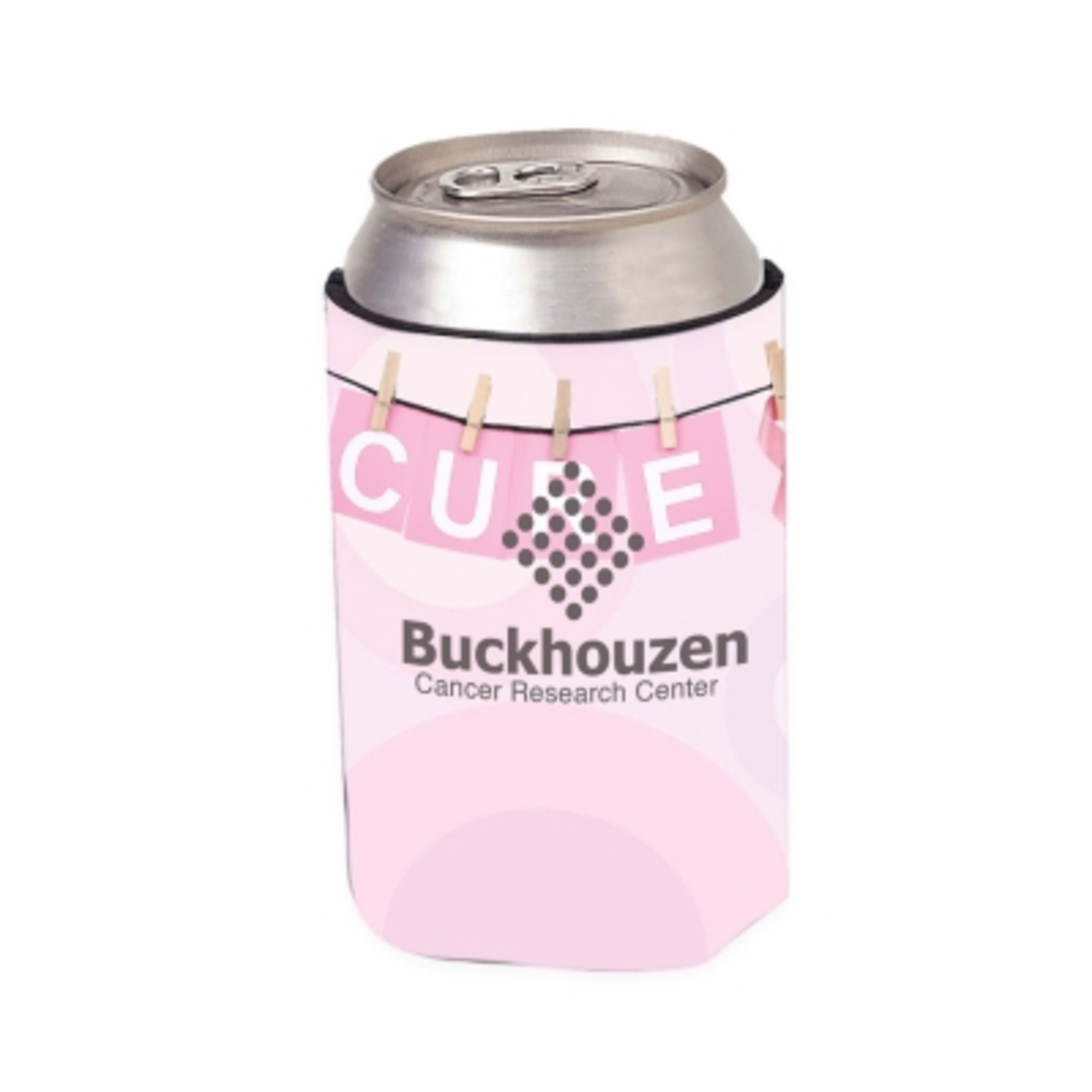 Custom Foam Koozie with Stock Designs - 4 in - White - 4CP Awareness 3 - product view 7
