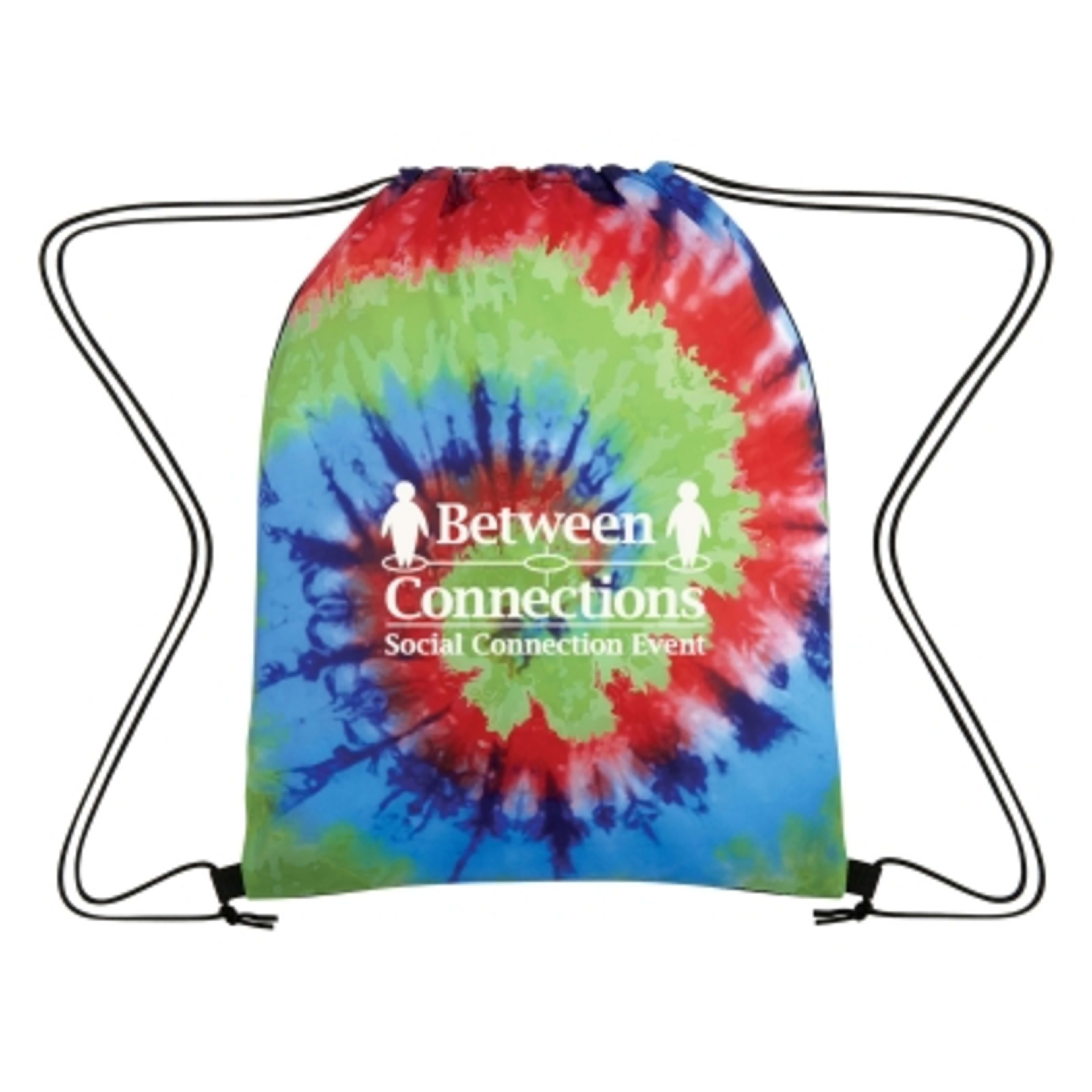 Tie-Dye Drawstring Bag Polyester - 13 x 17 in - RAI/NBL - Silkscreen - promotional product with custom logo