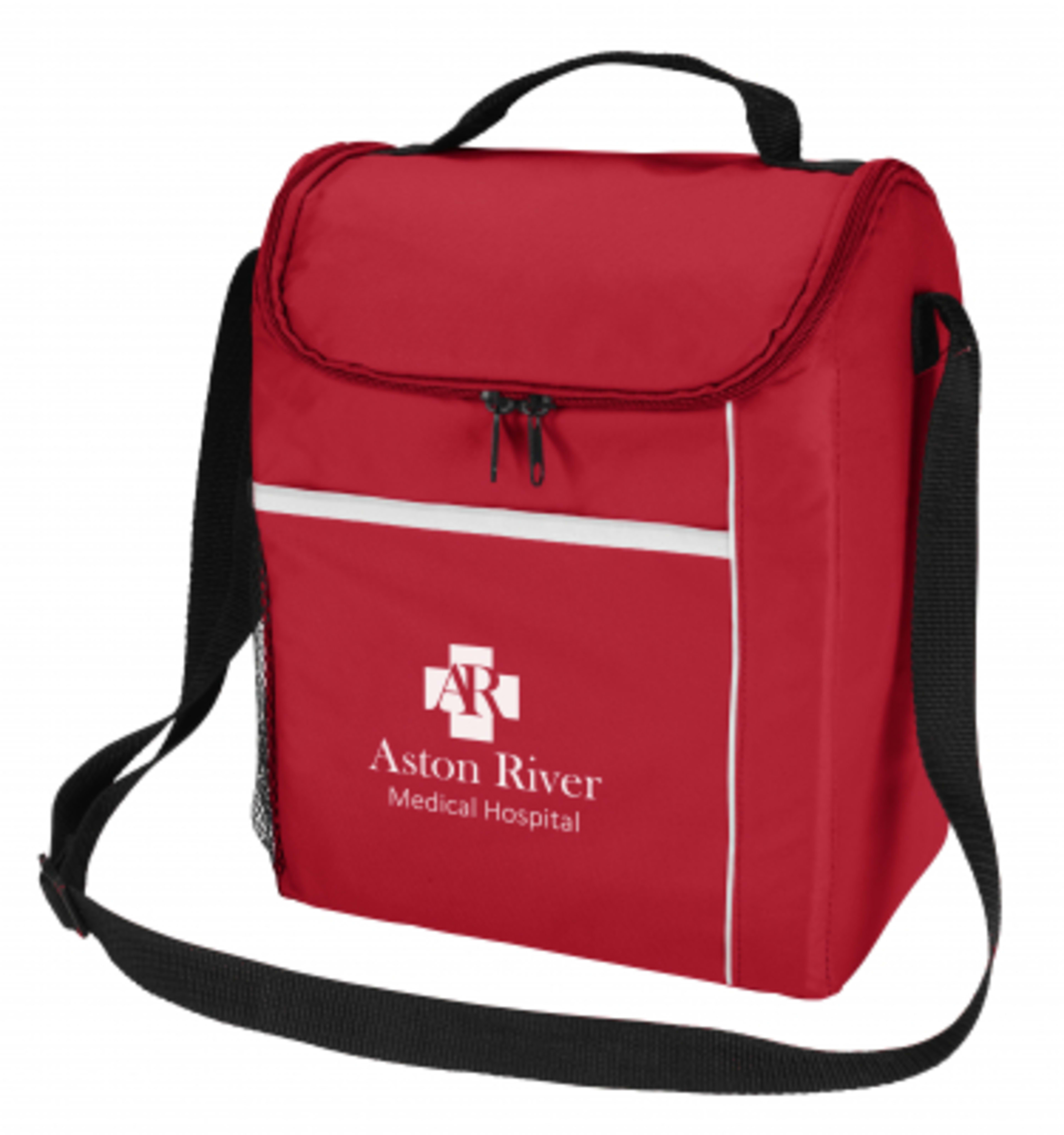 Insulated Cooler Bag Ripstop PEVA Lined - 12 Can - Red - Silkscreen - promotional product with custom logo