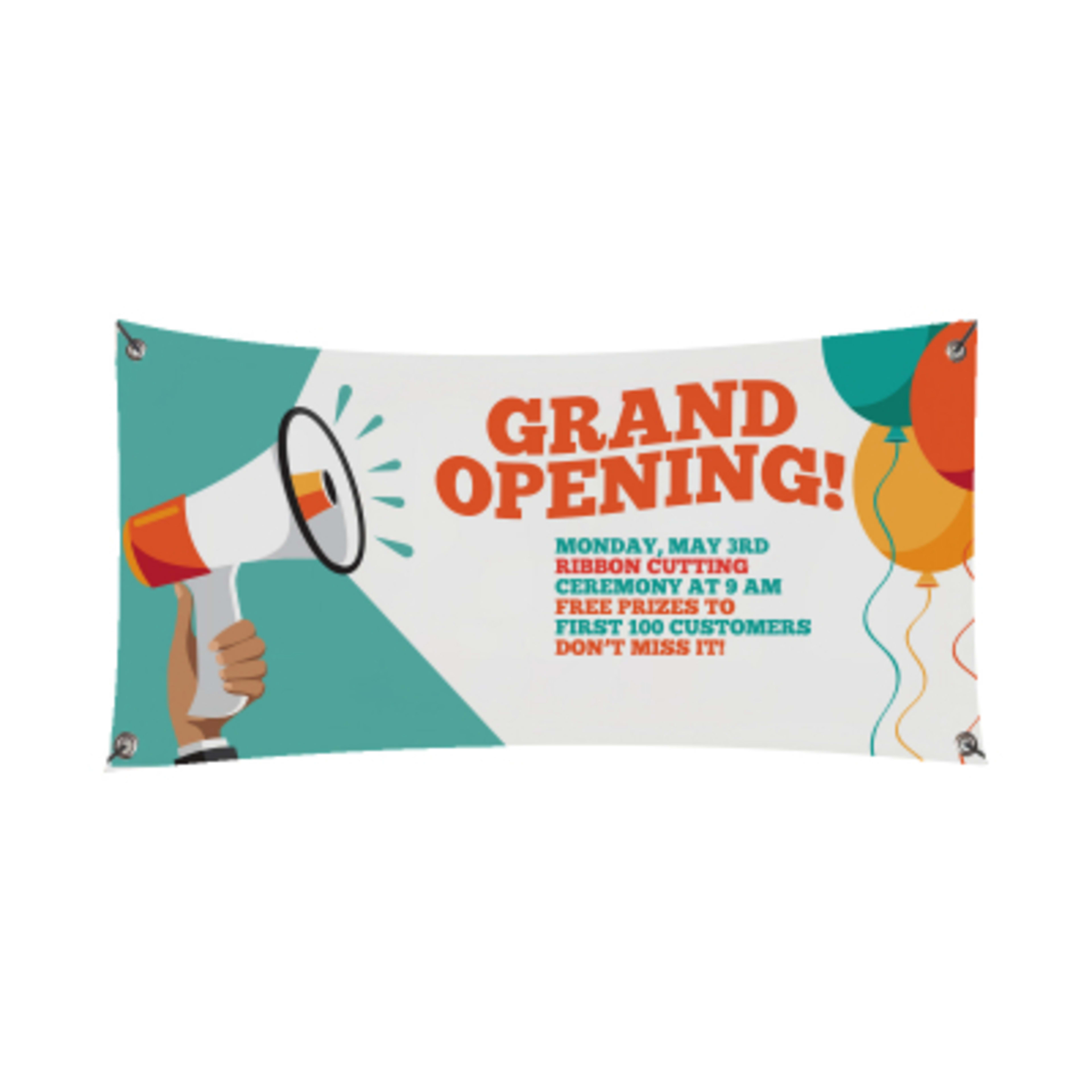 Custom Vinyl Banner with Grommets - 3 x 6 ft - Group Shot - promotional product with custom logo