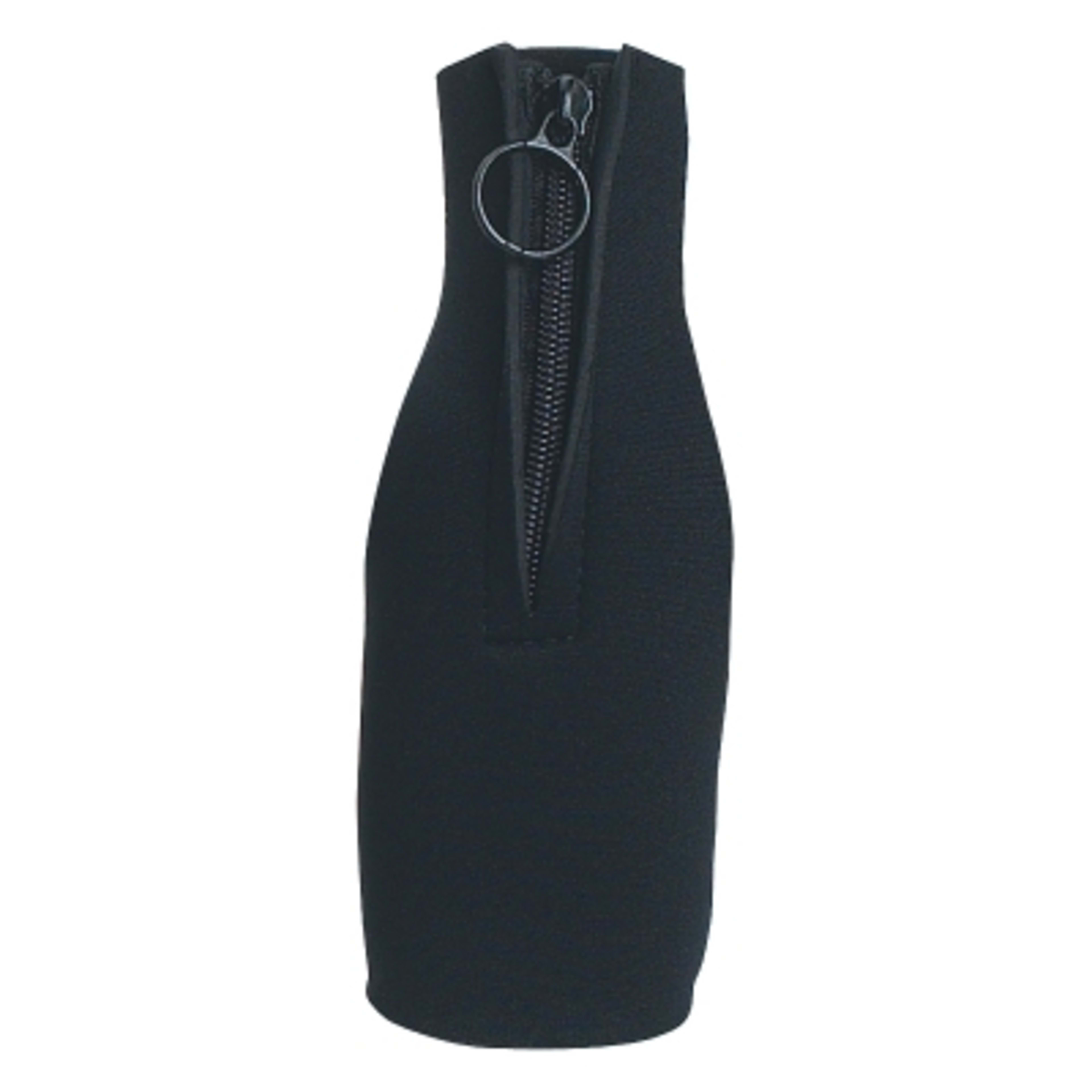 Bottle Insulator with Zippered Closure - 7.5 in - Black - Back - product view 2
