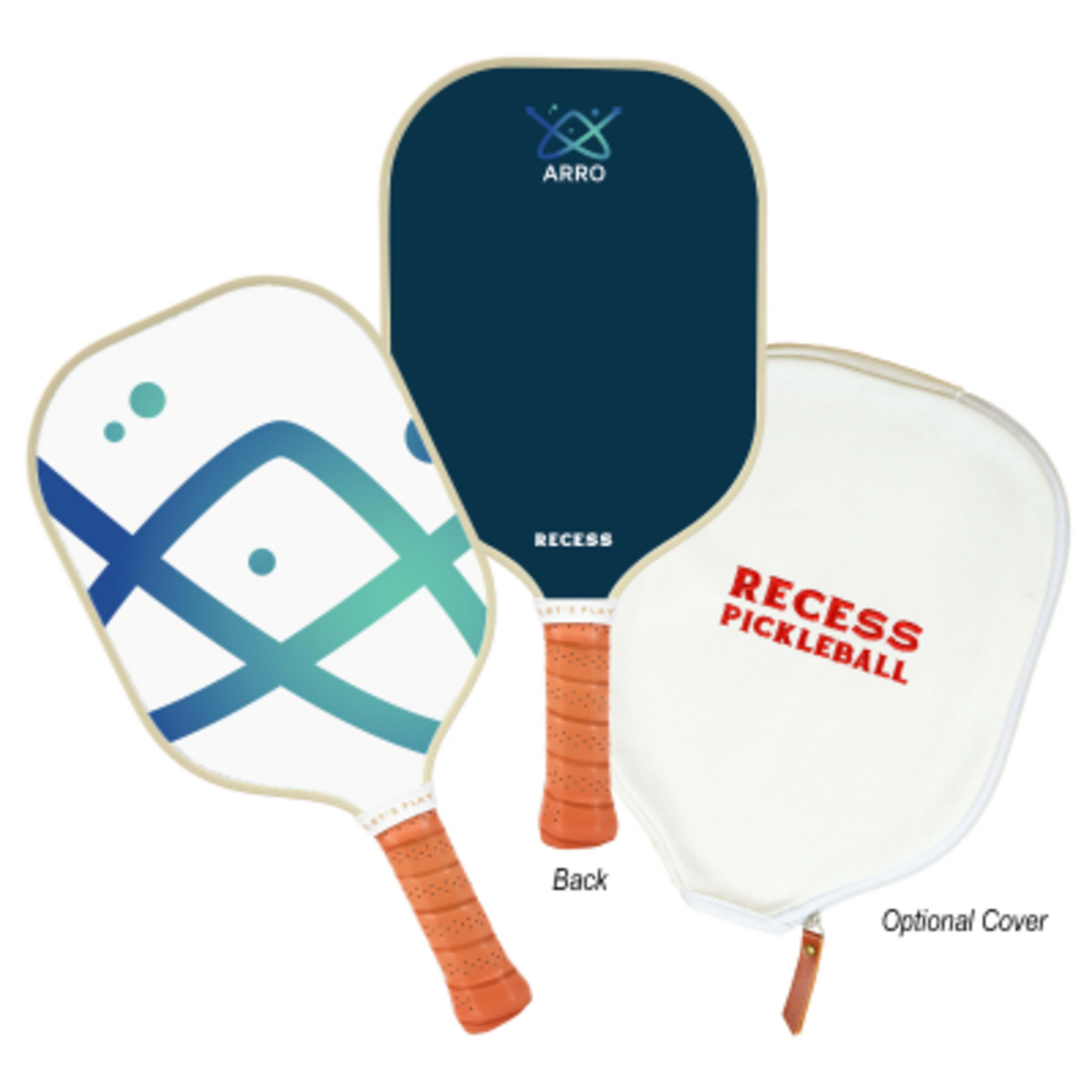 Recess Pickleball Paddle Fiberglass Surface - 8 x 15.75 in - Group Shot - product view 2
