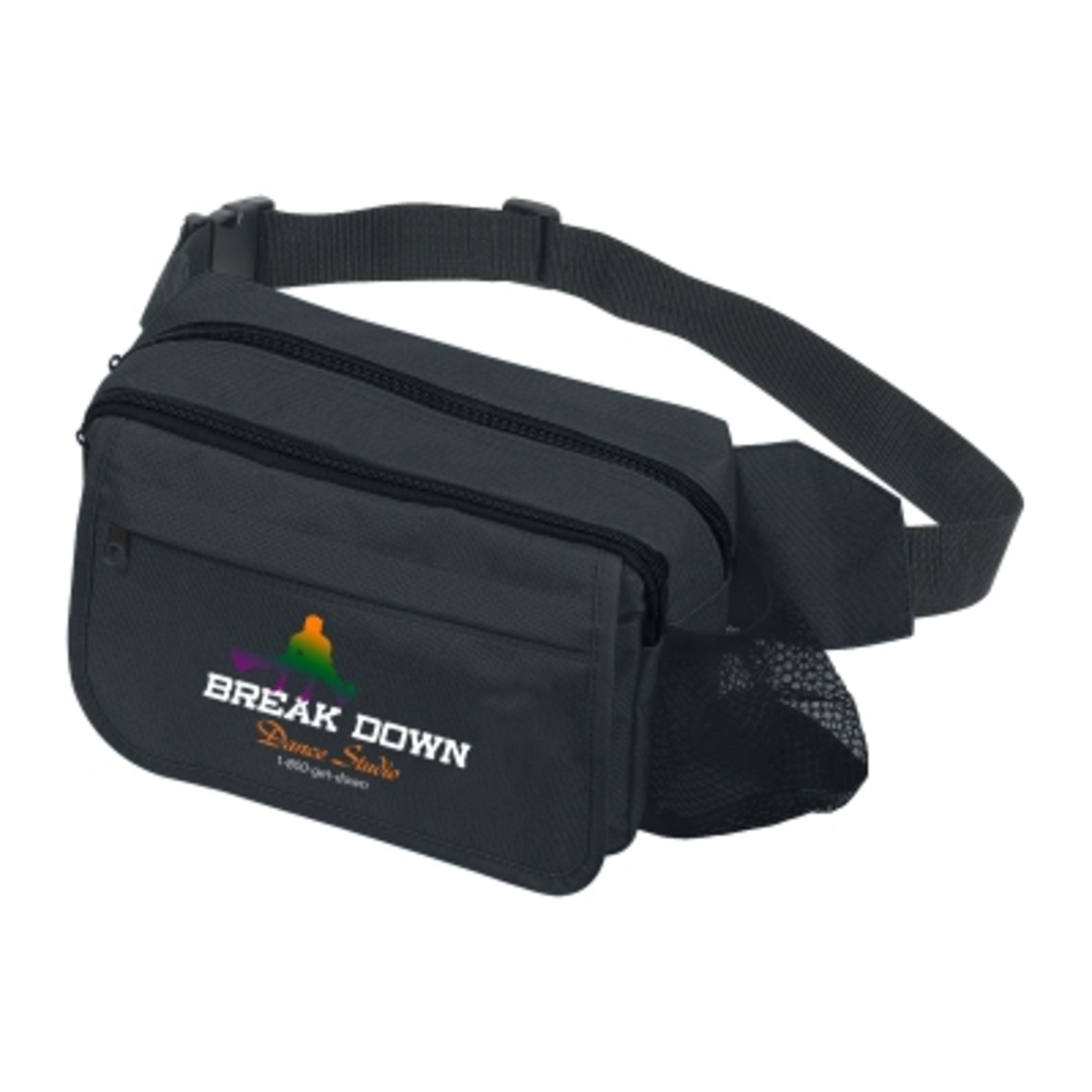 Fanny Pack with Organizer Pockets - 10 x 7 in - Black - Colorbrite - product view 2