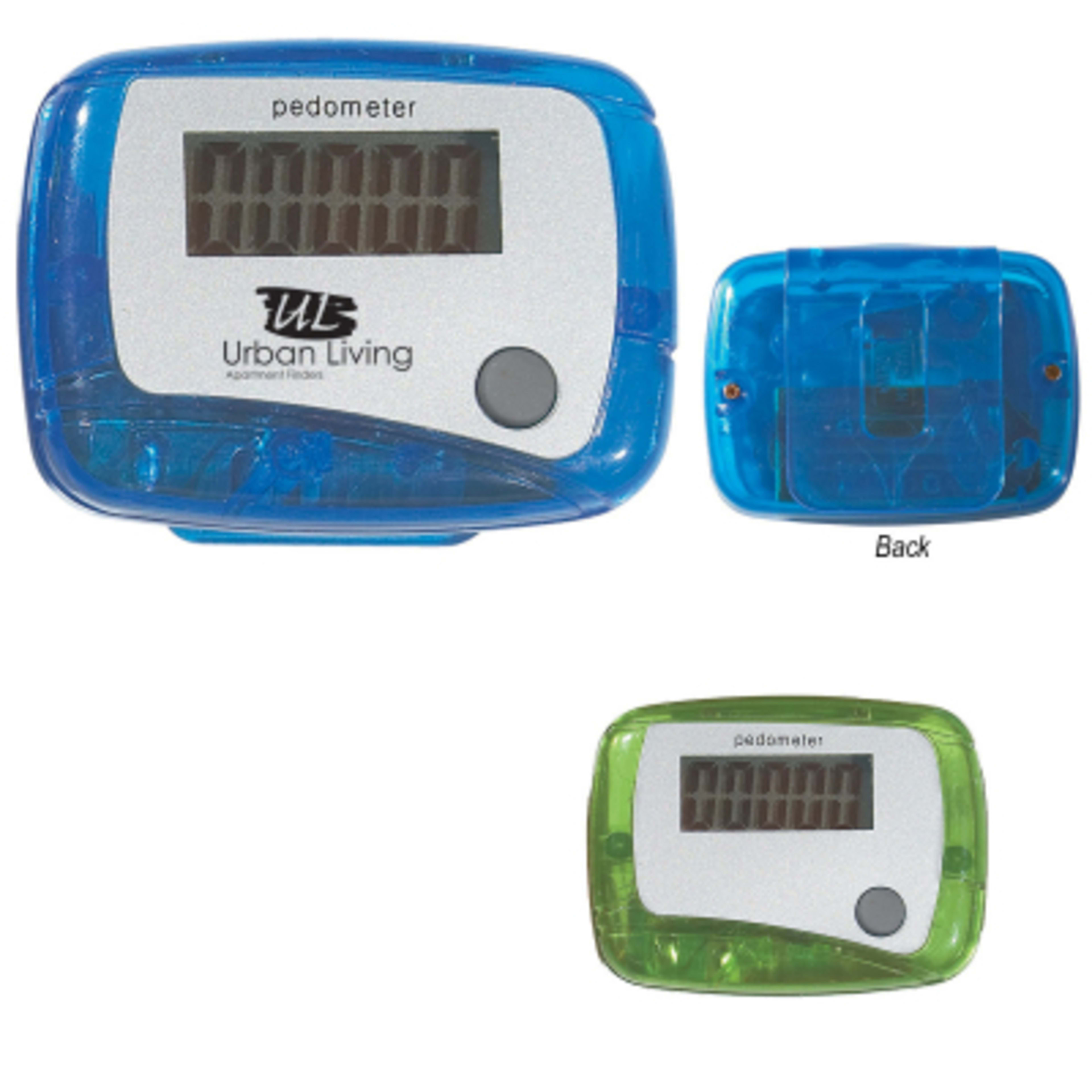 Digital Pedometer with Belt Clip - 1.9 x 1.4 in - Group Shot - product view 3