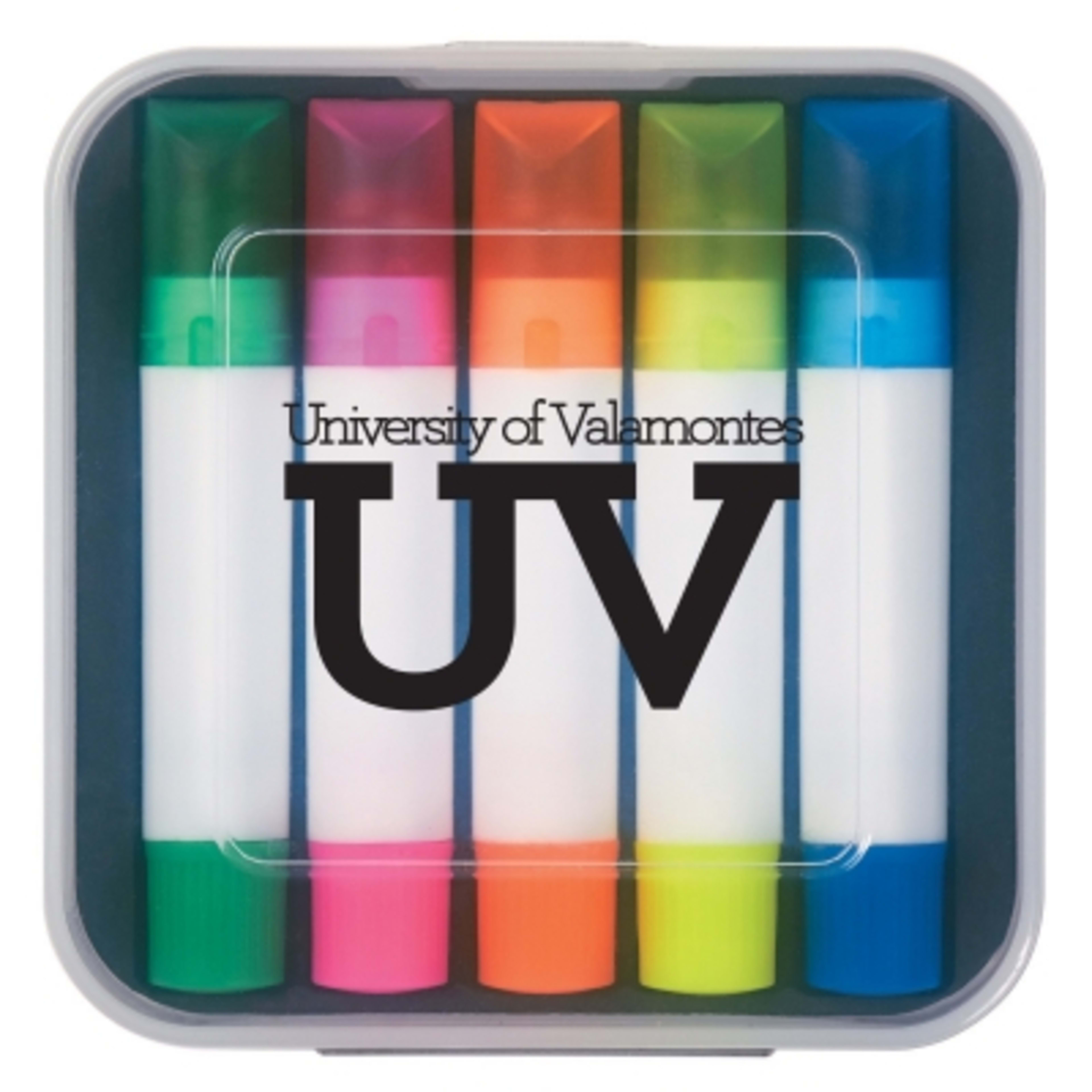 Highlighter Set Gel Wax 5-Piece Compact - 3.5 x 3.5 in - TRN/Clear - Silkscreen - product view 1