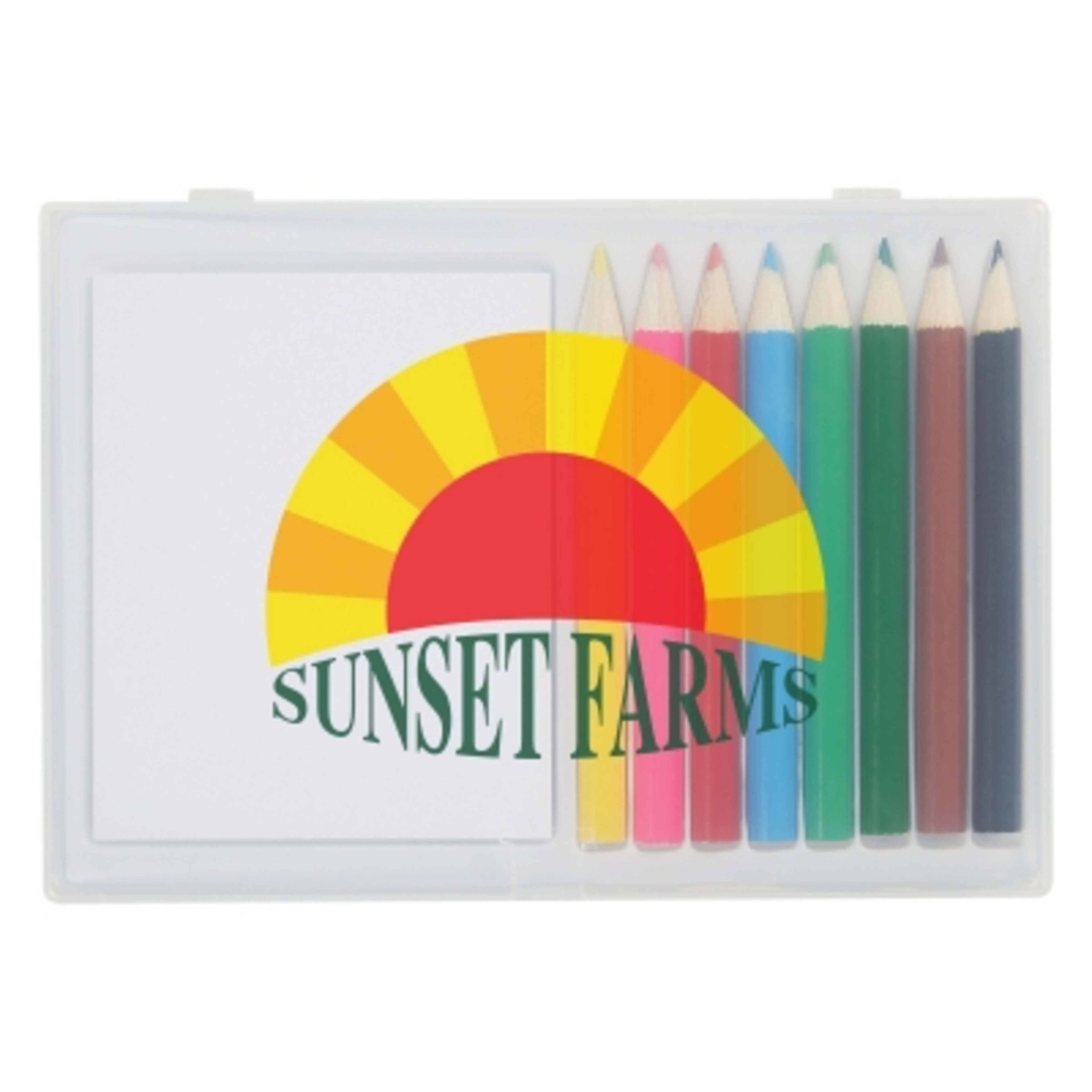 Colored Pencil Art Set with Notepad in Case - 8 Piece - MUL - Digibrite - promotional product with custom logo