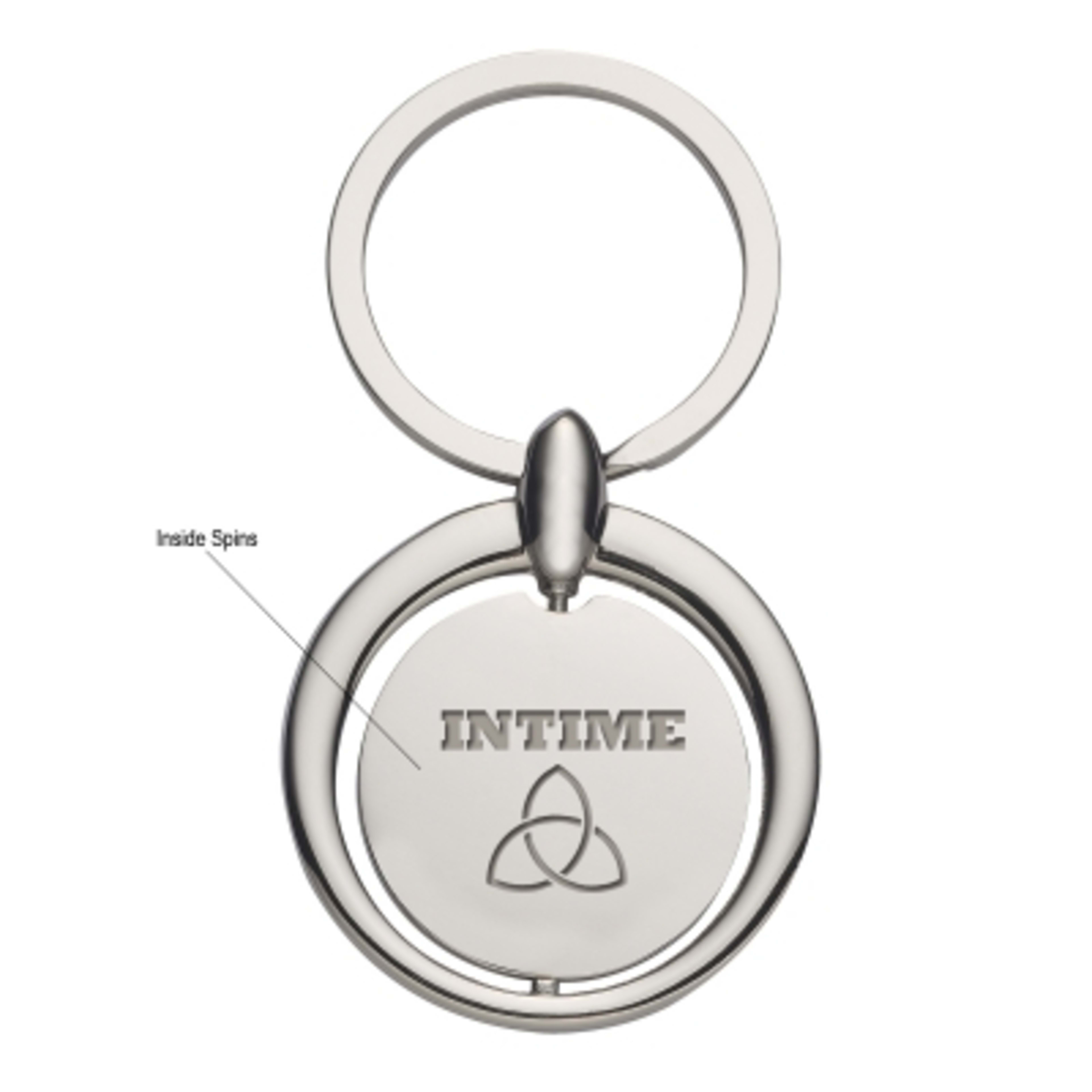 Circular Metal Key Tag with Split Ring - 1.5 x 3 in - Group Shot - product view 3