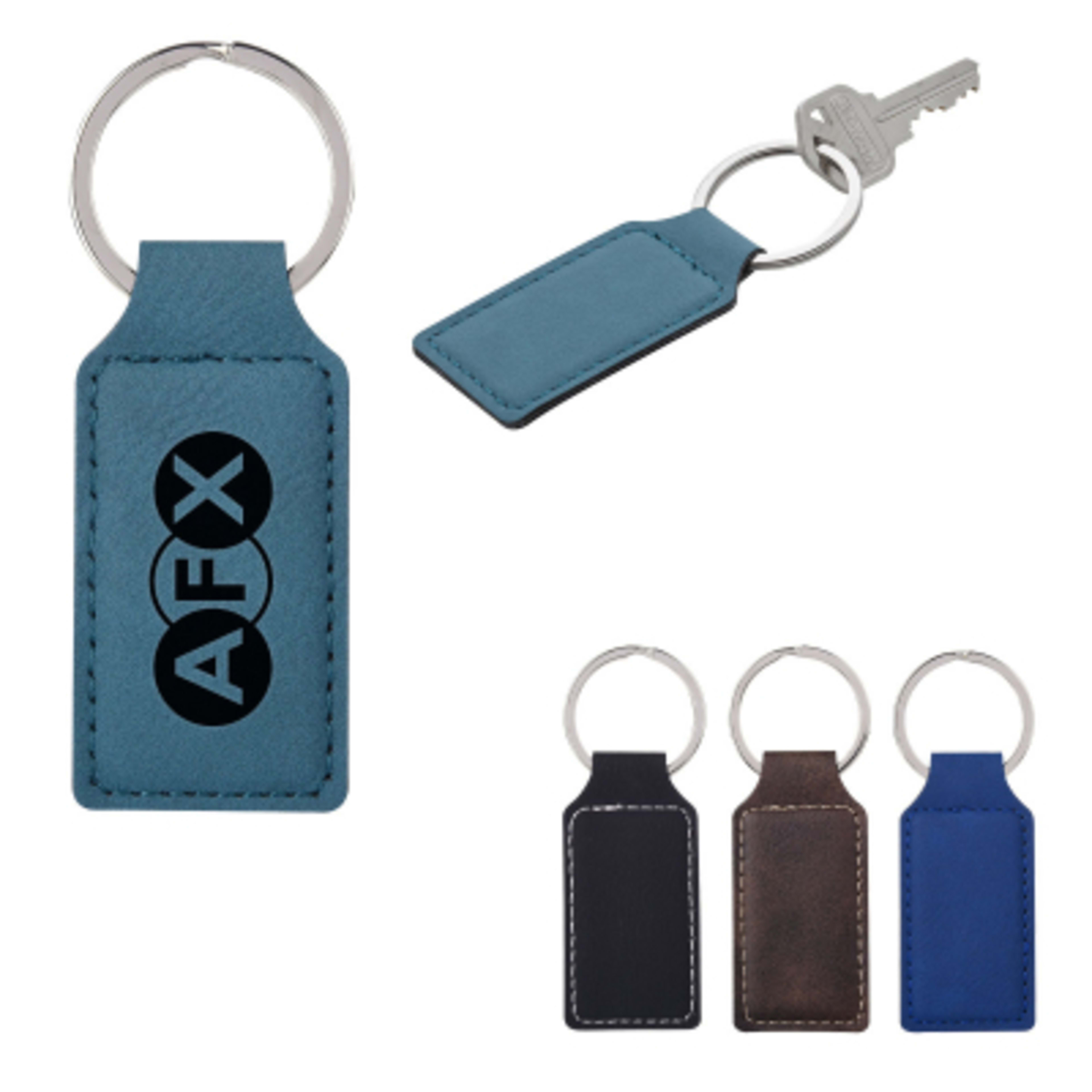 Belvedere Stitched Key Tag with Split Ring - 3.6 in - Group Shot - product view 2