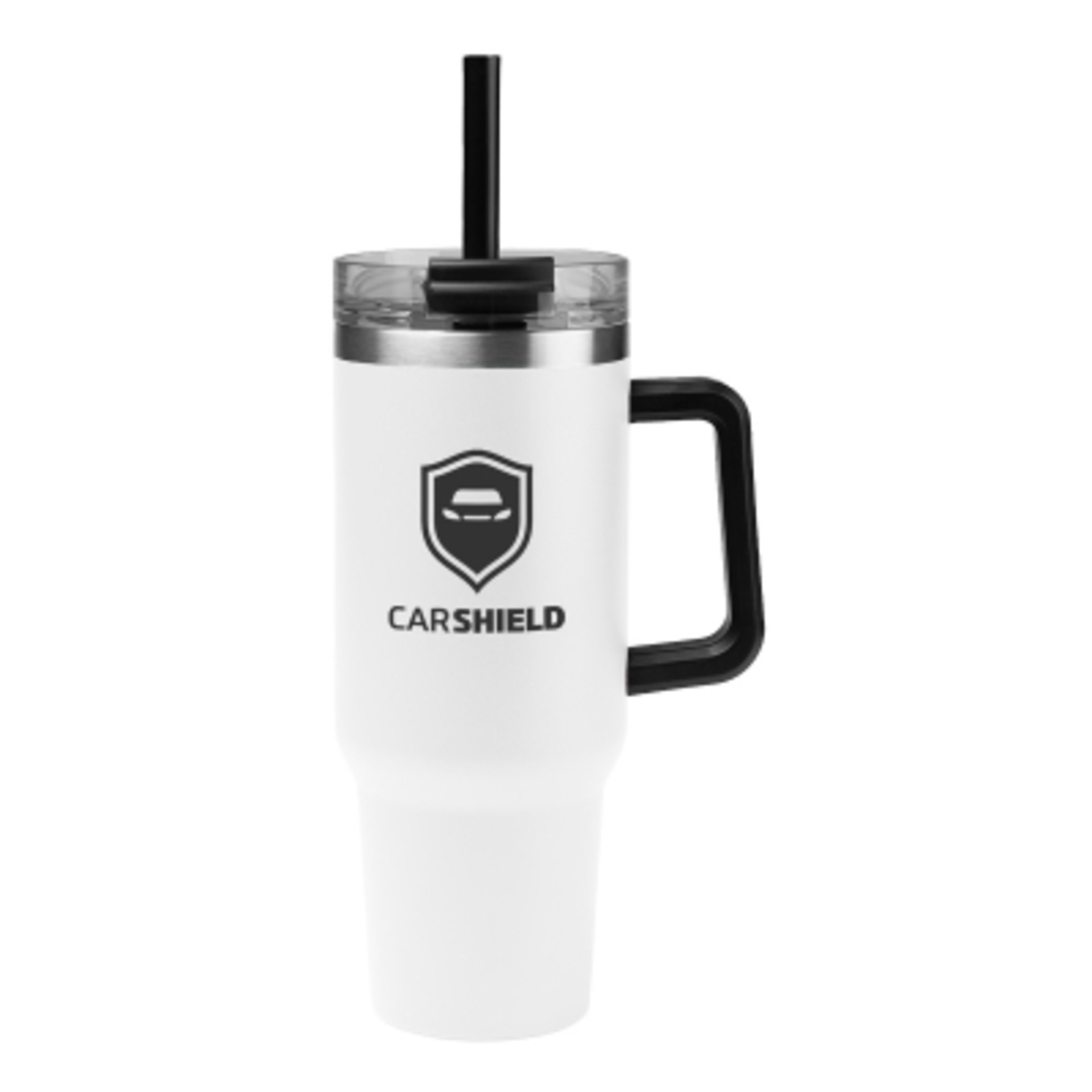 Tumbler Stainless Steel Intrepid Handle - 40 oz - White - Silkscreen - product view 2