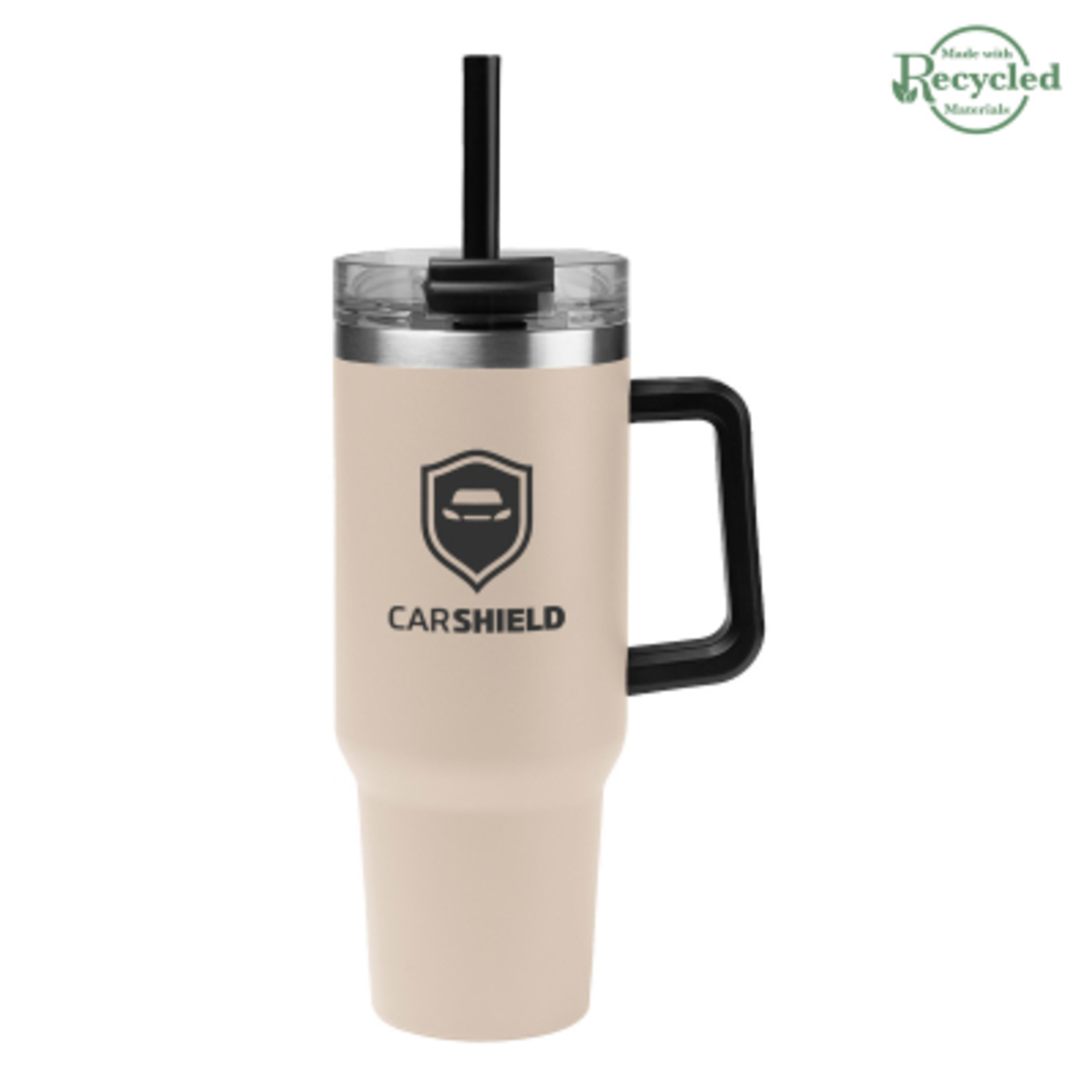 Tumbler Stainless Steel Intrepid Handle - 40 oz - BEG - Silkscreen - product view 12