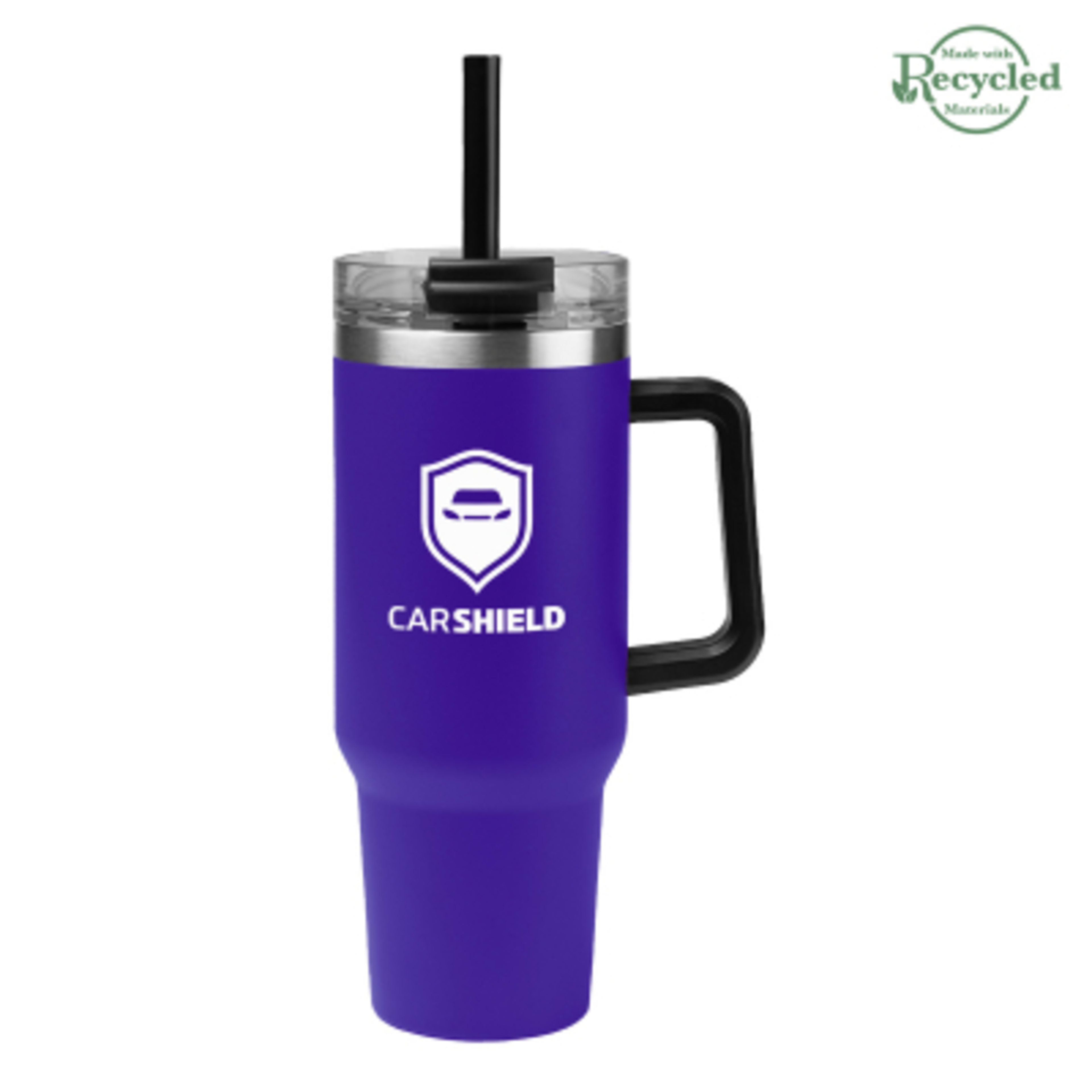 Tumbler Stainless Steel Intrepid Handle - 40 oz - Purple - Silkscreen - product view 4