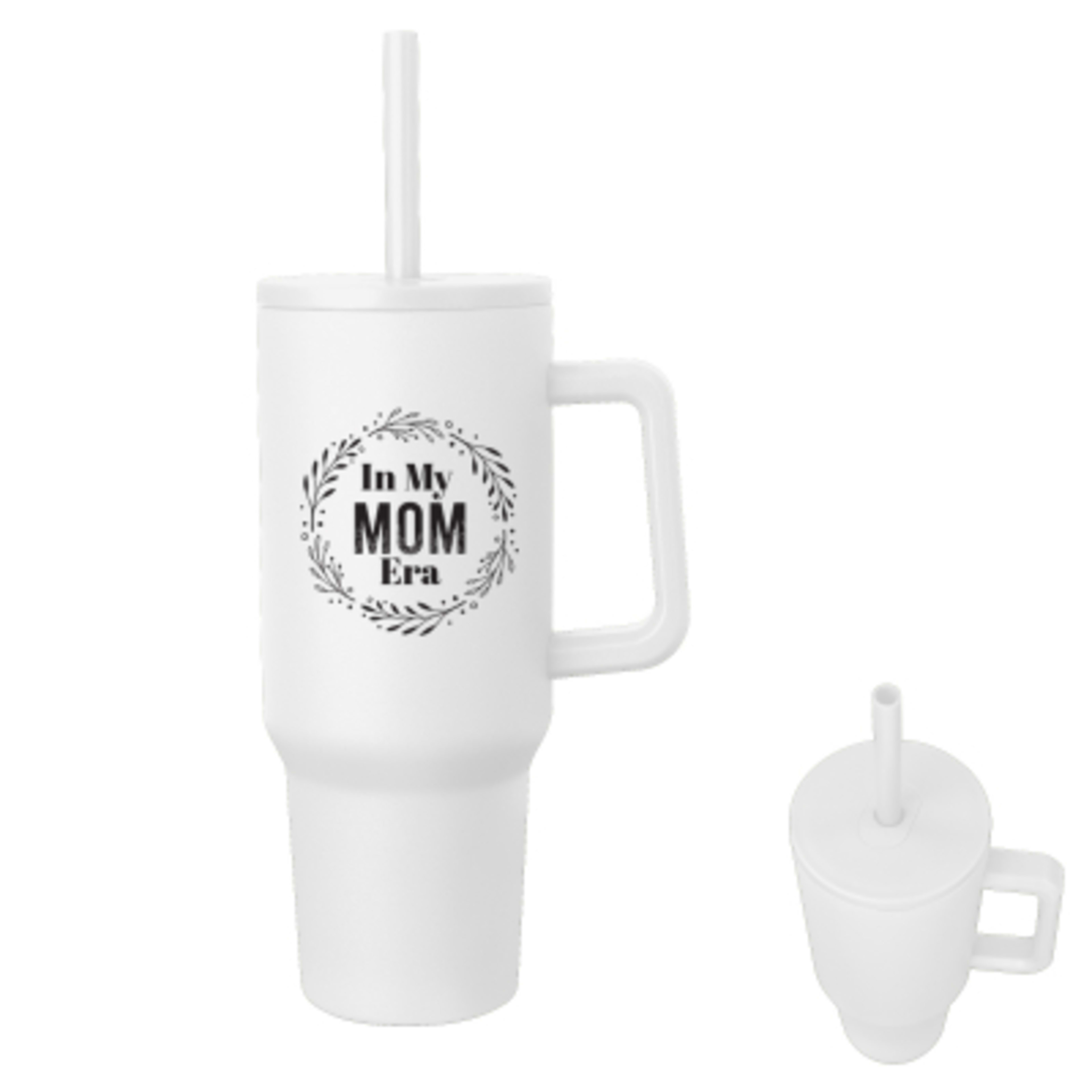 Tumbler Stainless Steel Jackson Intrepid Handle - 40 oz - White - Silkscreen - product view 6