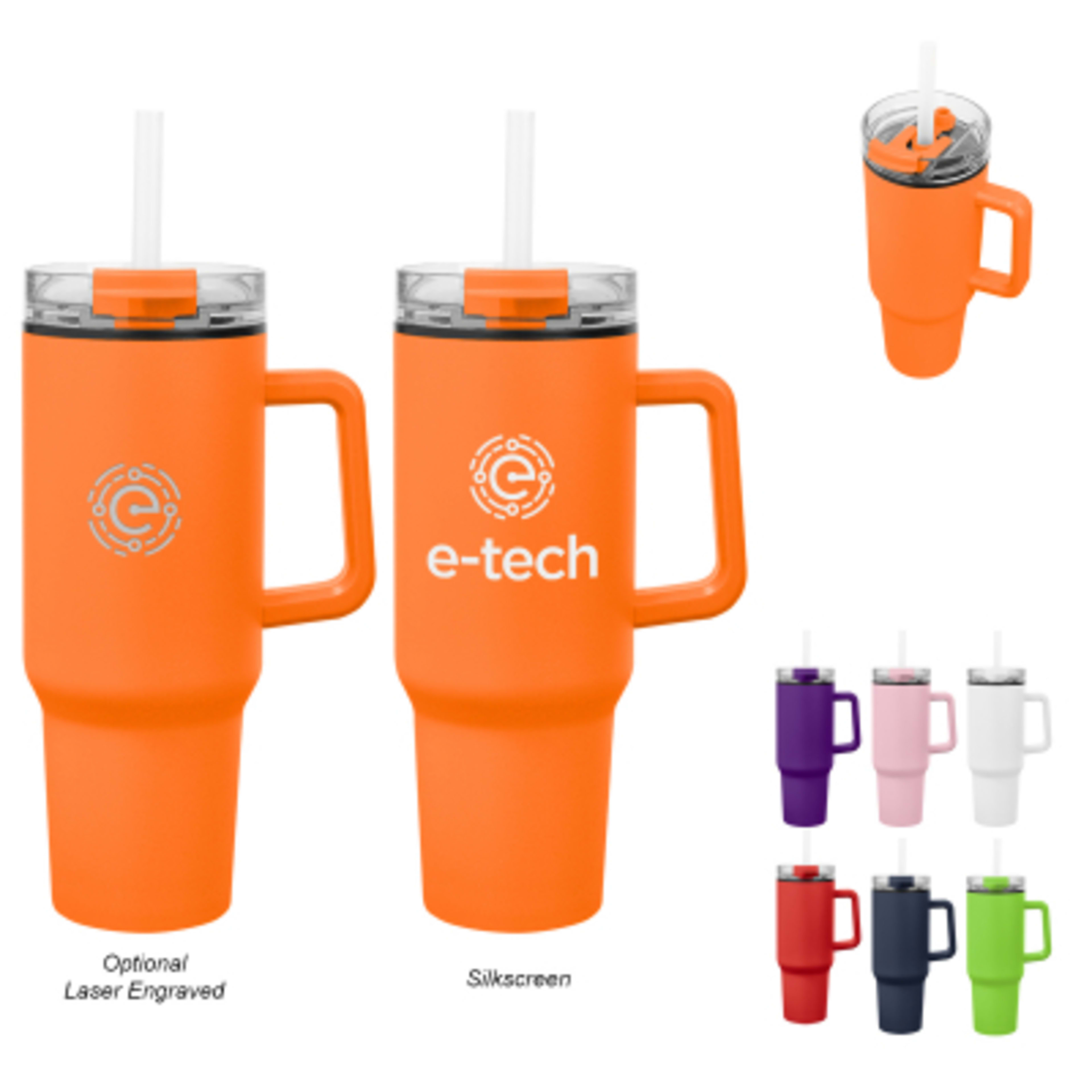 Insulated Tumbler Recycled Stainless Steel with Handle - 40 oz - Group Shot - product view 19