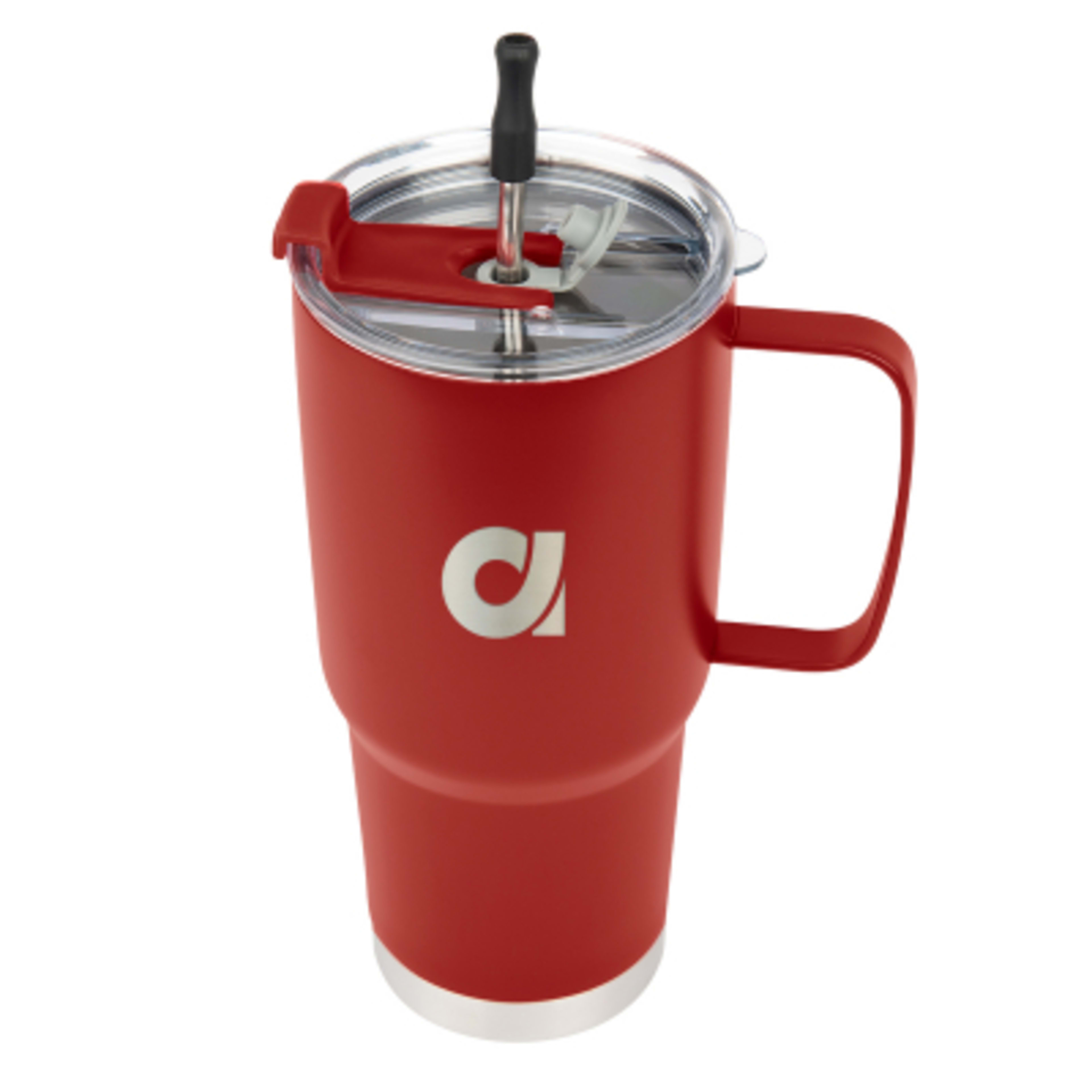Insulated Tumbler Stainless Steel with Straw Kit - 30 oz - Red - Laser - product view 3