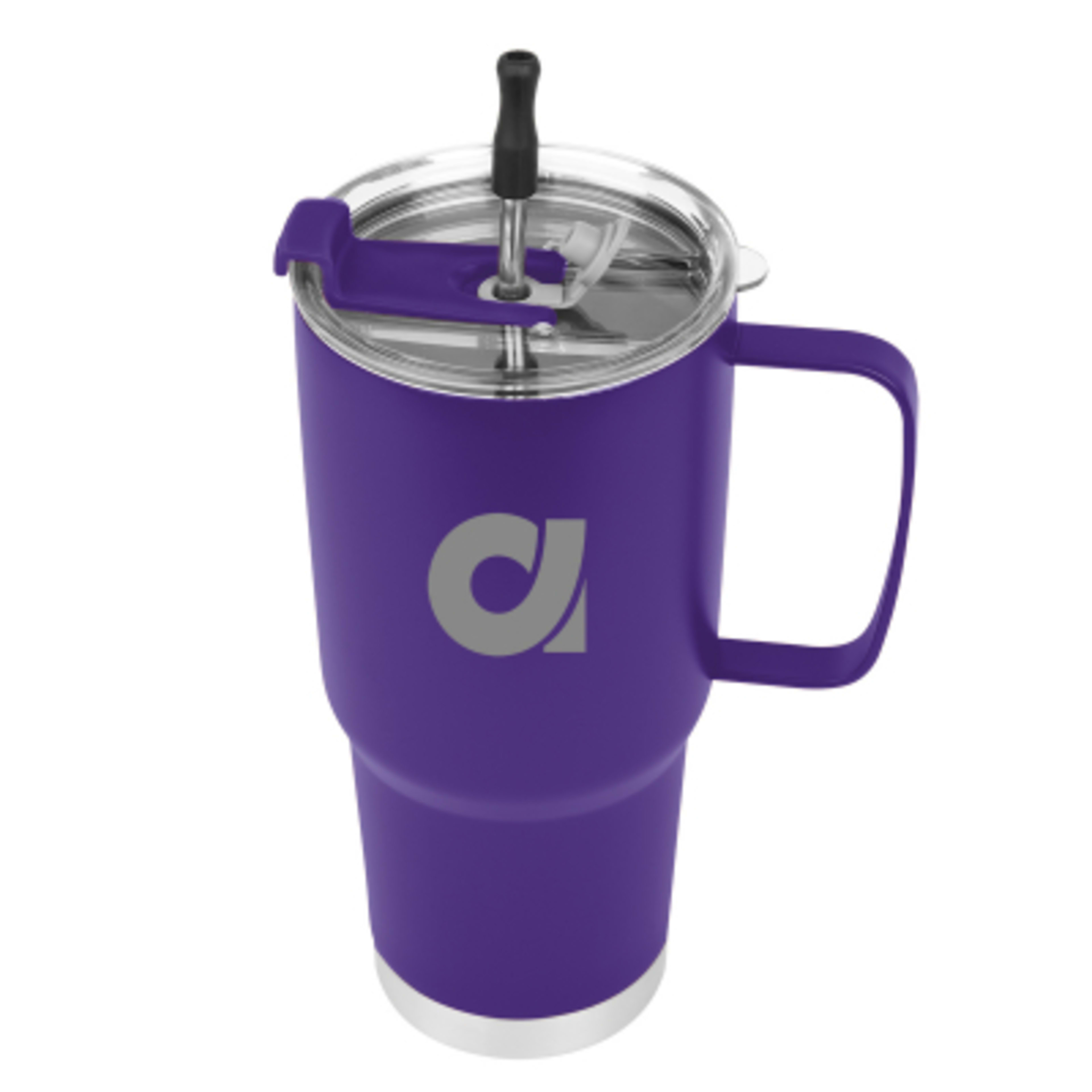 Insulated Tumbler Stainless Steel with Straw Kit - 30 oz - Purple - Silkscreen - product view 10