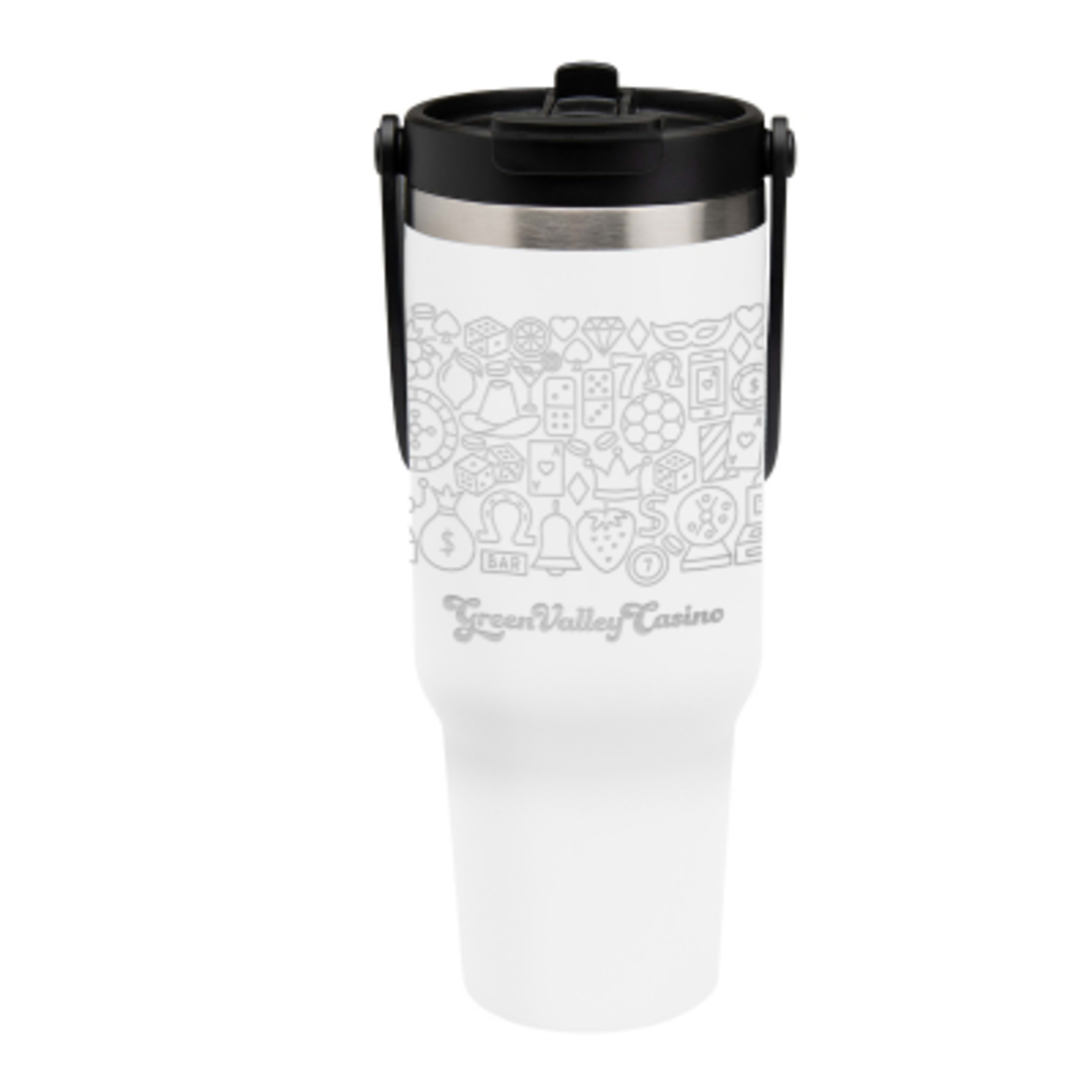 Insulated Tumbler Recycled Stainless Steel Full Laser - 40 oz - White - Laser - product view 2
