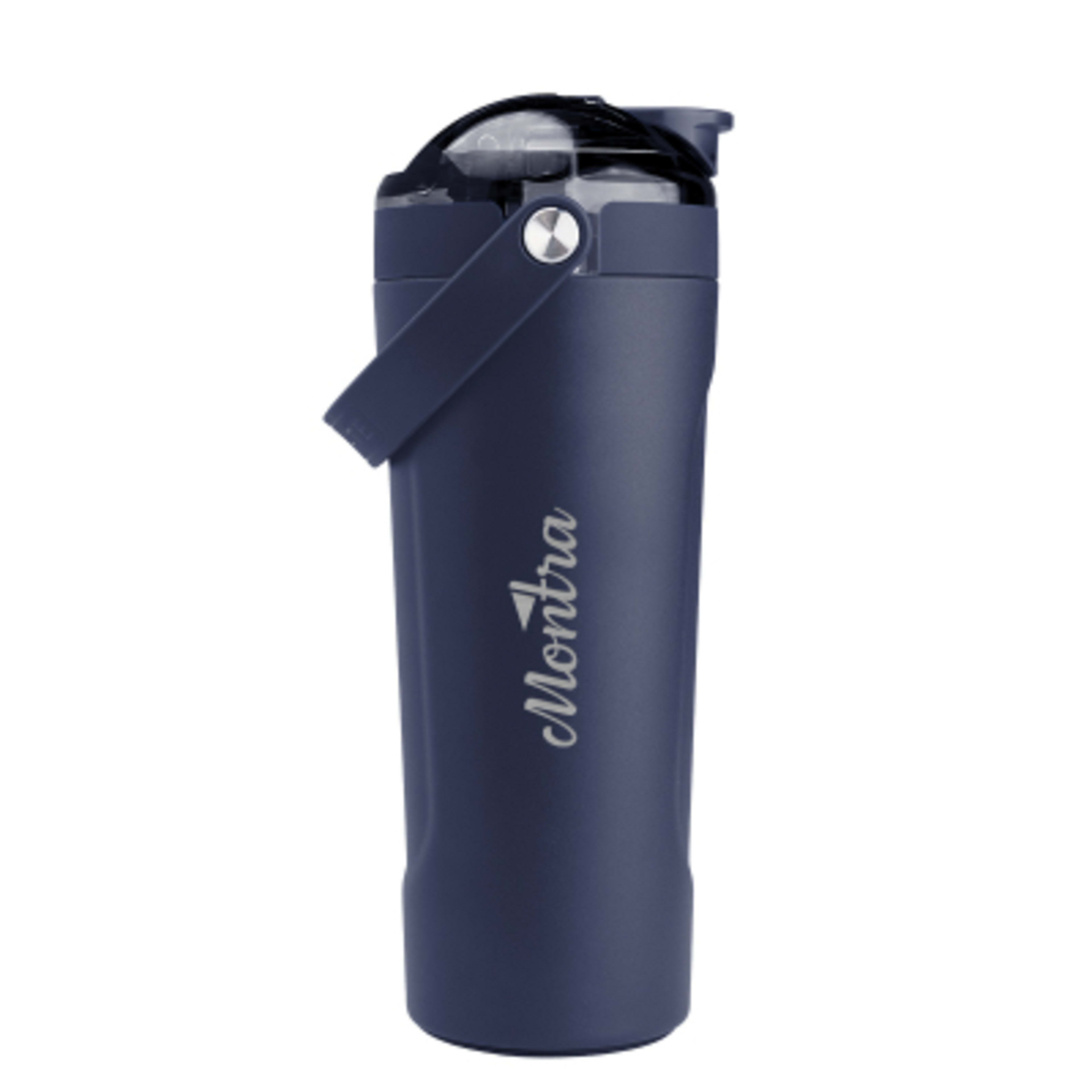 Insulated Shaker Bottle with Agitator - 25 oz - MAT/Navy - Laser - product view 1