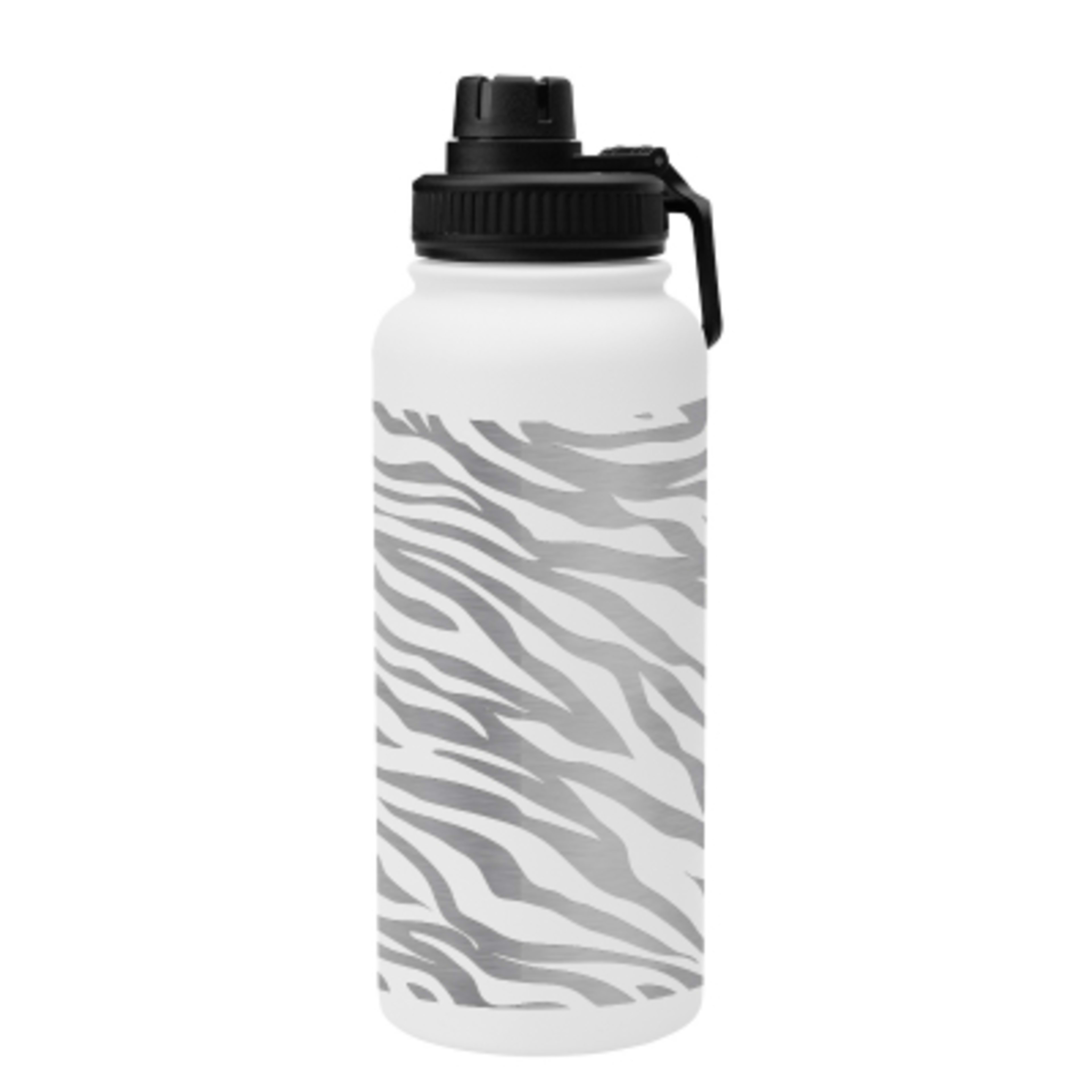 Insulated Water Bottle Recycled Steel Full Laser - 32 oz - White - Laser - product view 1