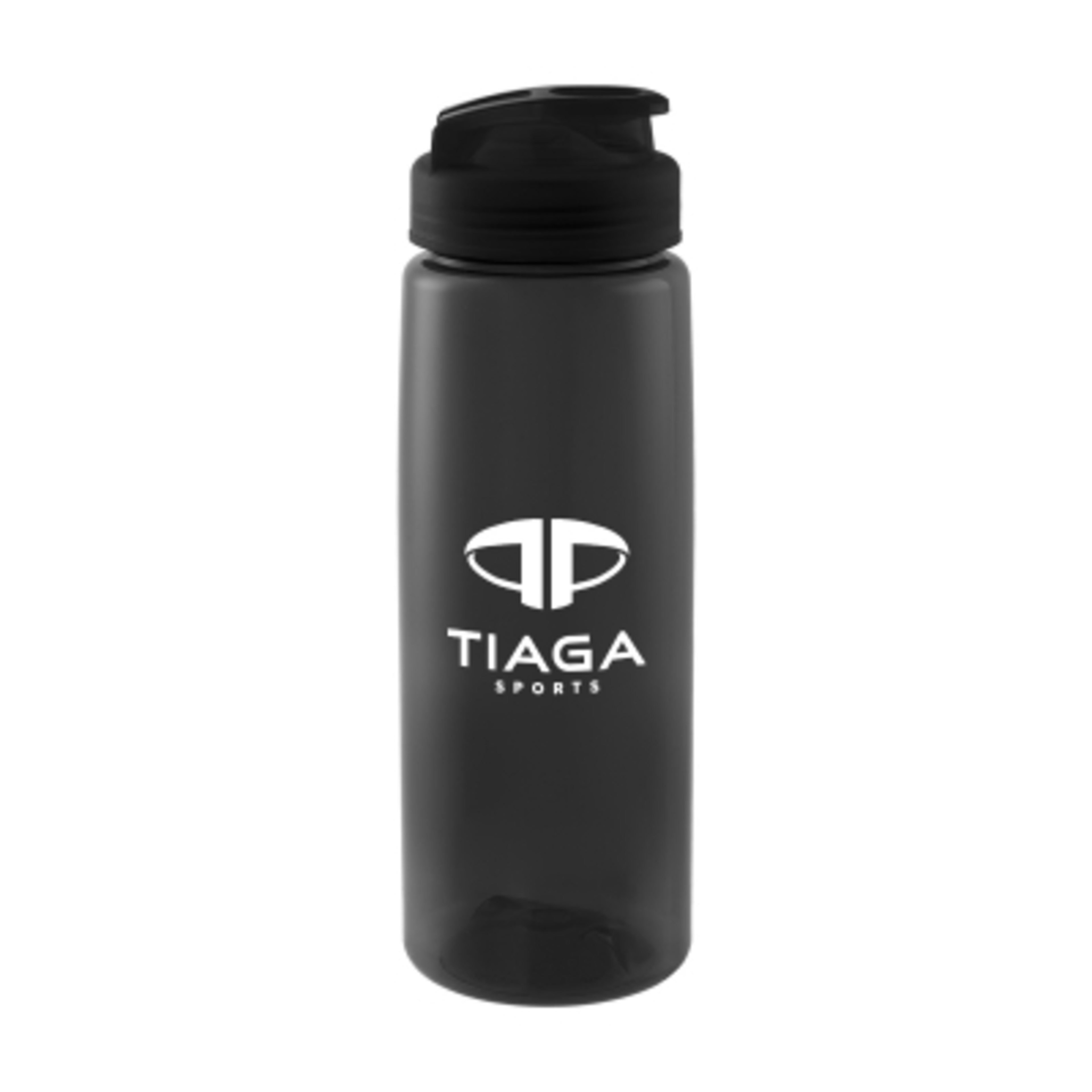 Water Bottle Recycled rPET Plastic Screw Top - 26 oz - TRN/Charcoal - Silkscreen - product view 1