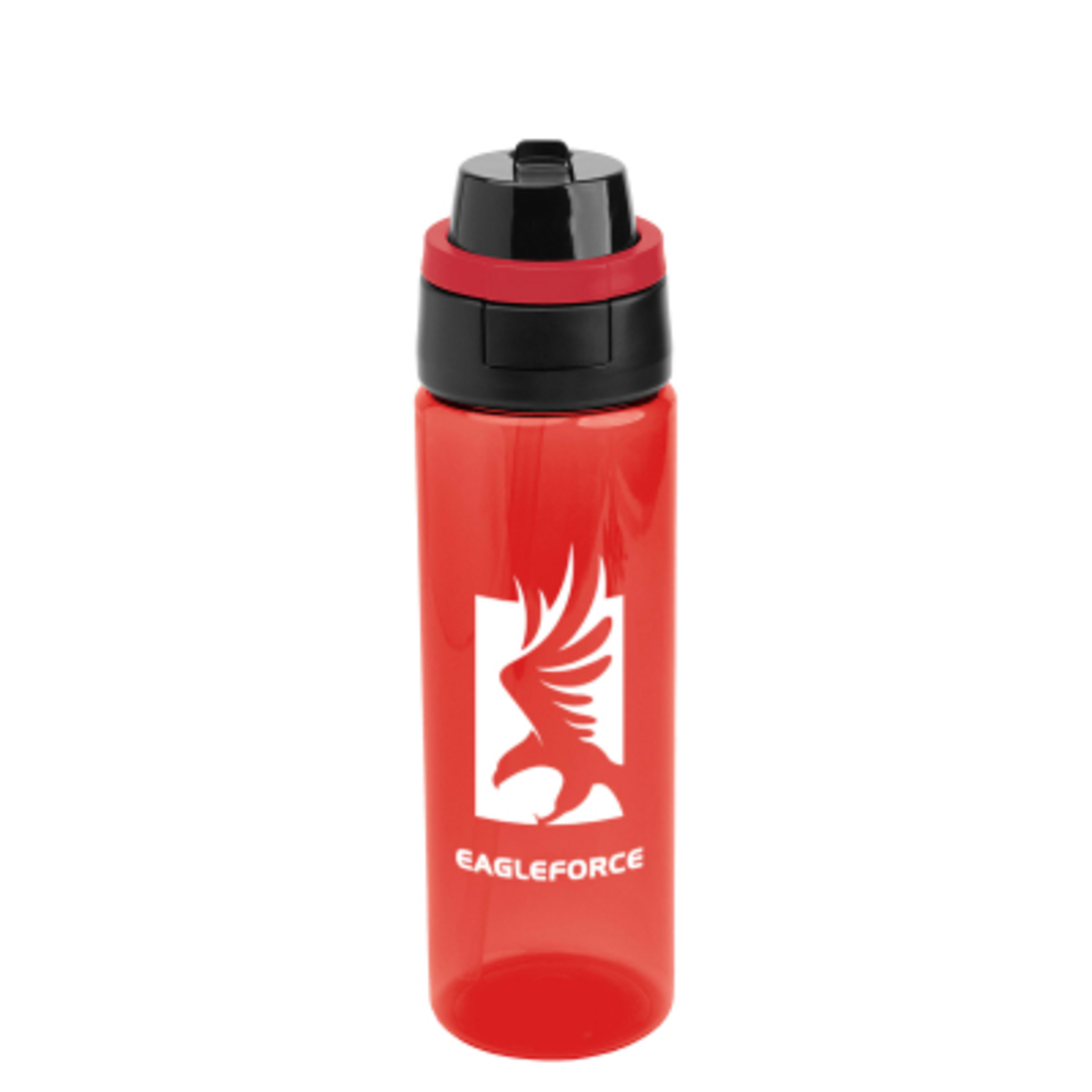Water Bottle rPET Plastic Pop Sip and Chug - 24 oz - TRN/Red/Red - Silkscreen - product view 11