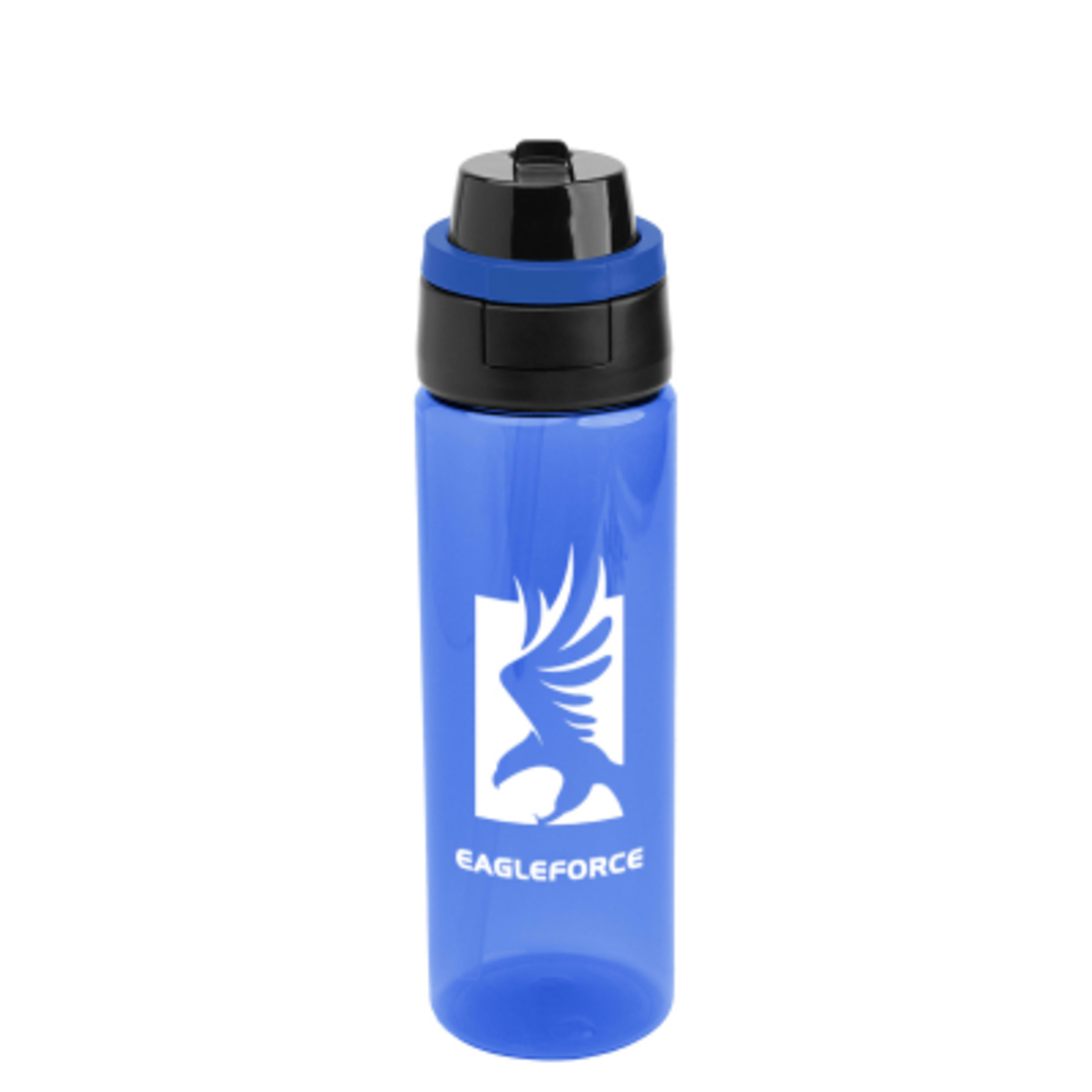 Water Bottle rPET Plastic Pop Sip and Chug - 24 oz - TRN/Blue/Blue - Silkscreen - product view 14