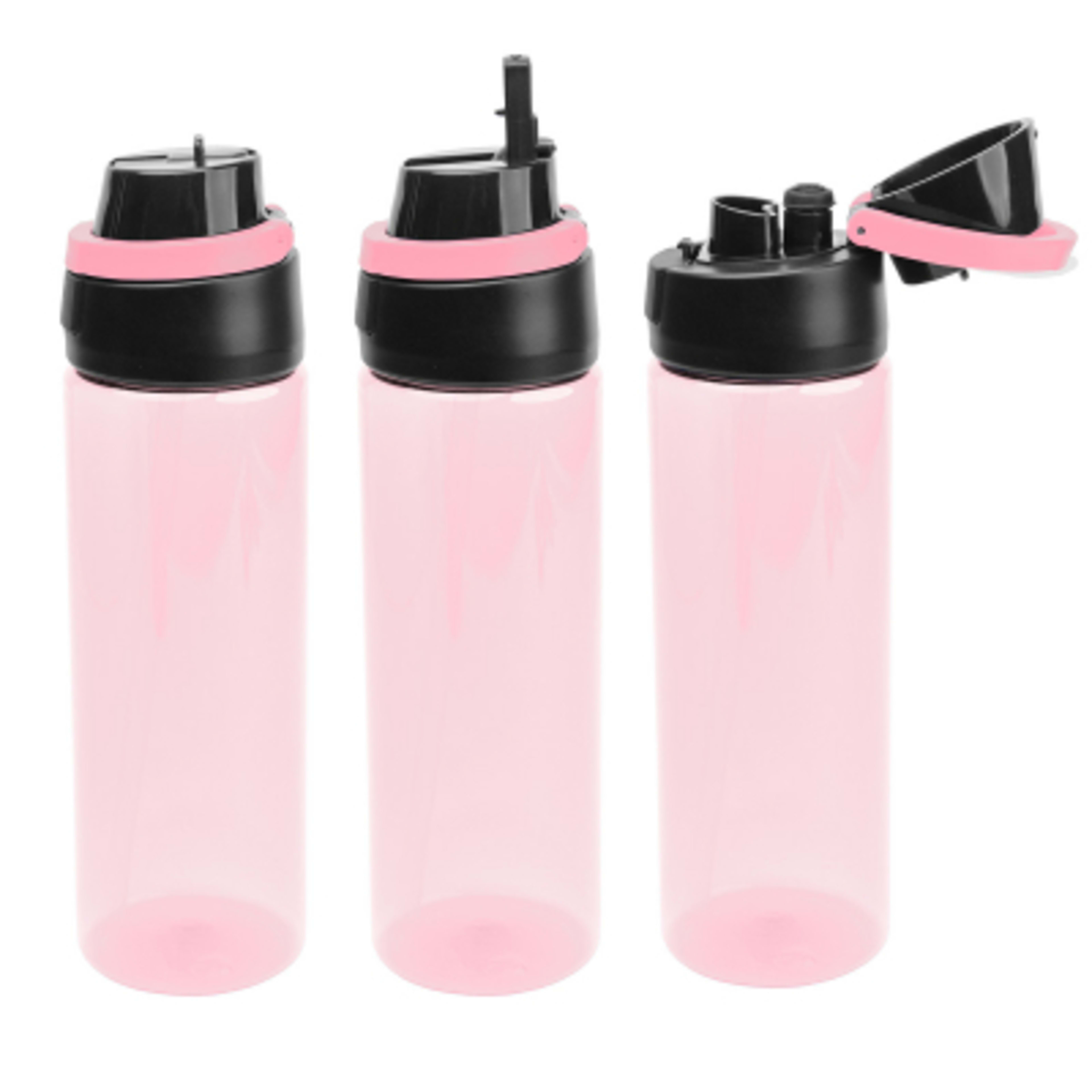 Water Bottle rPET Plastic Pop Sip and Chug - 24 oz - TRN/Pink/Pink - Open - product view 27