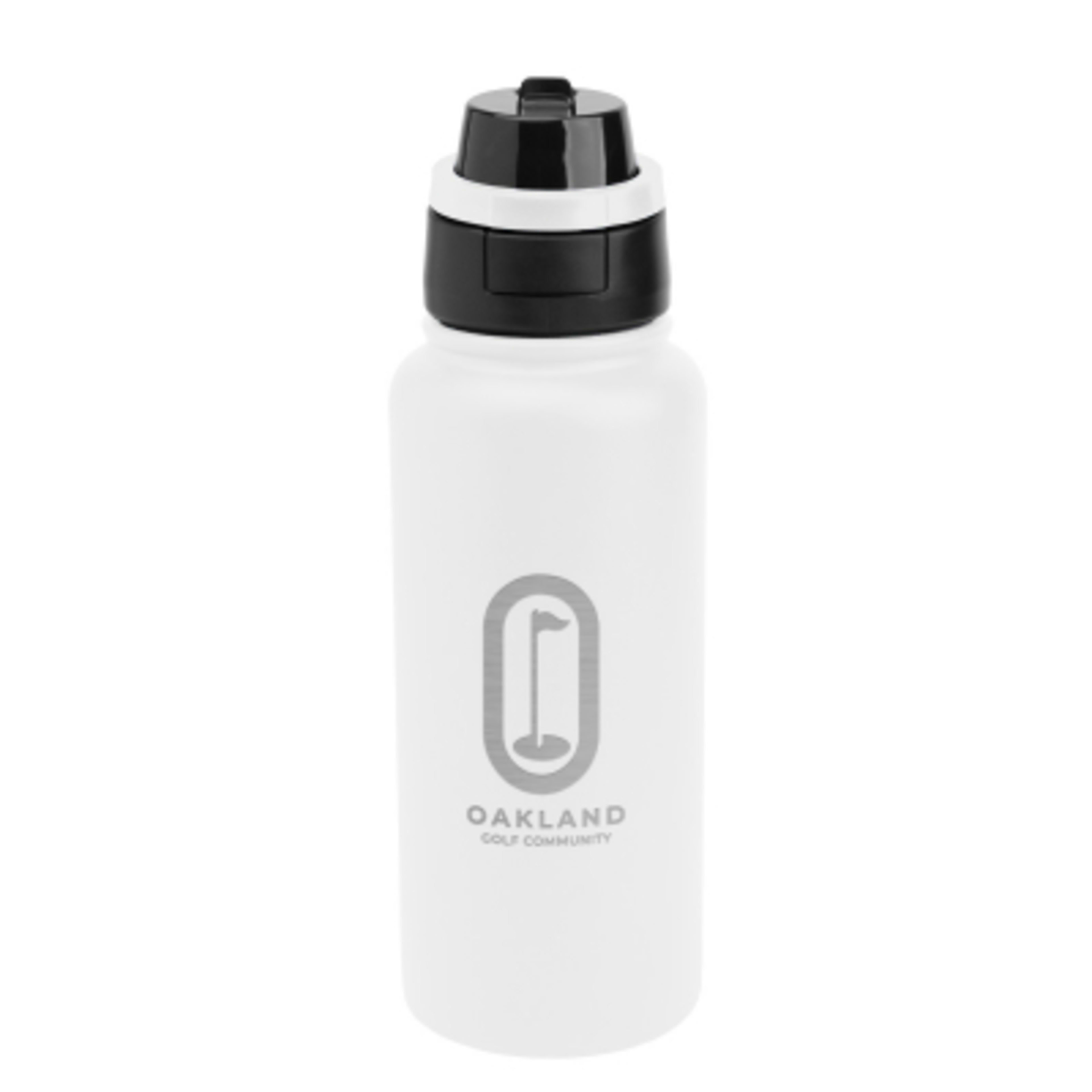 Insulated Water Bottle Steel Pop Sip and Chug - 32 oz - White/Black - Laser - product view 2